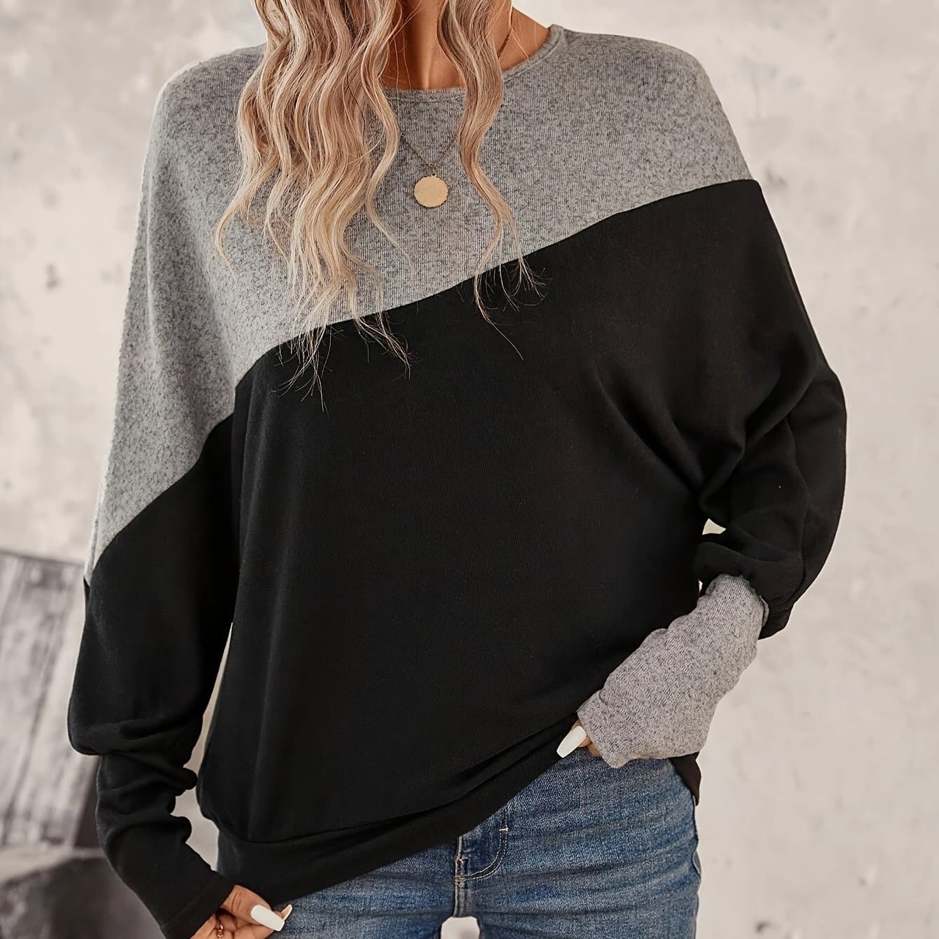 TEMU Women's Fashion Batwing Sleeve T-shirt
