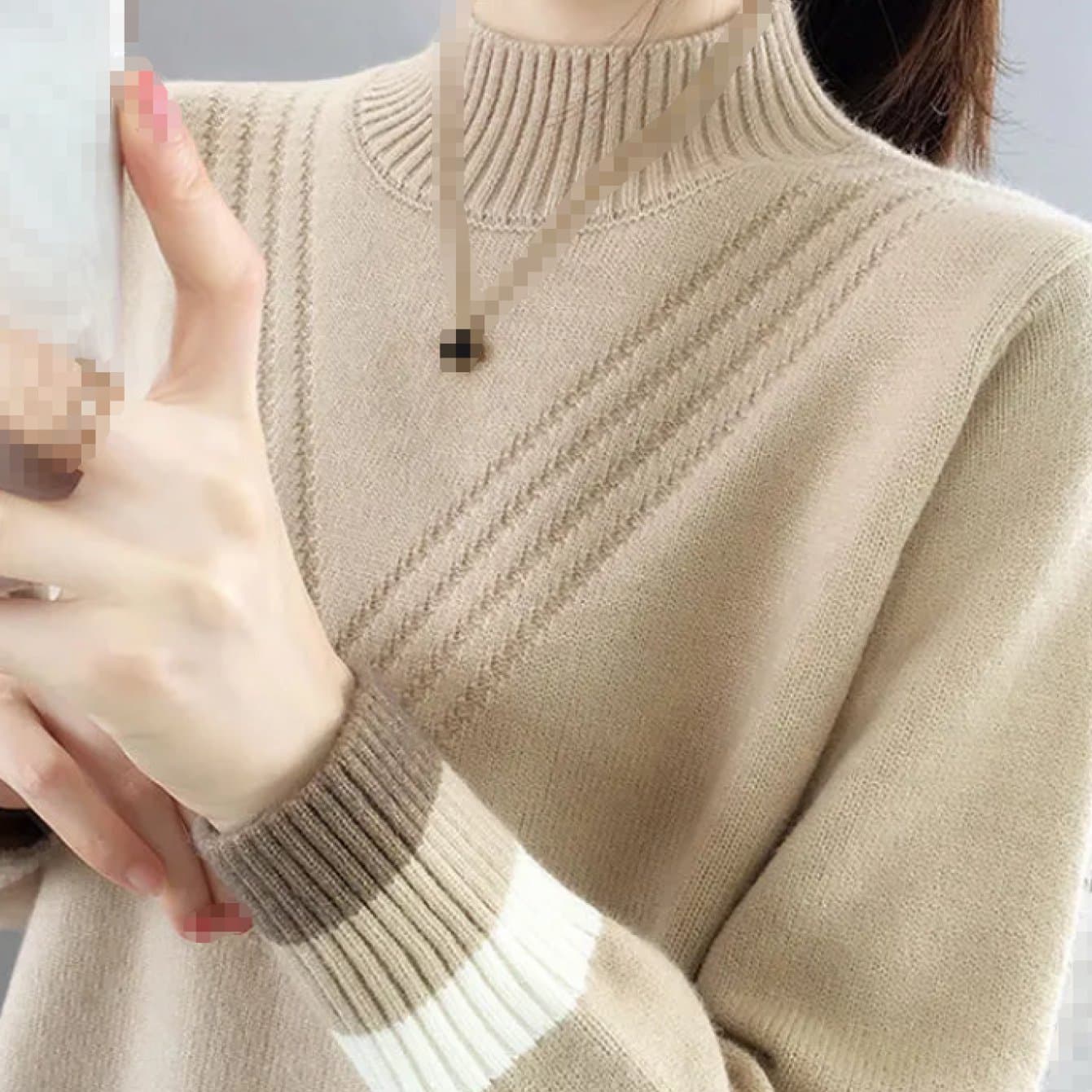 TEMU Women's Half Turtleneck Sweater, Loose Base Layer Shirt, Autumn Top