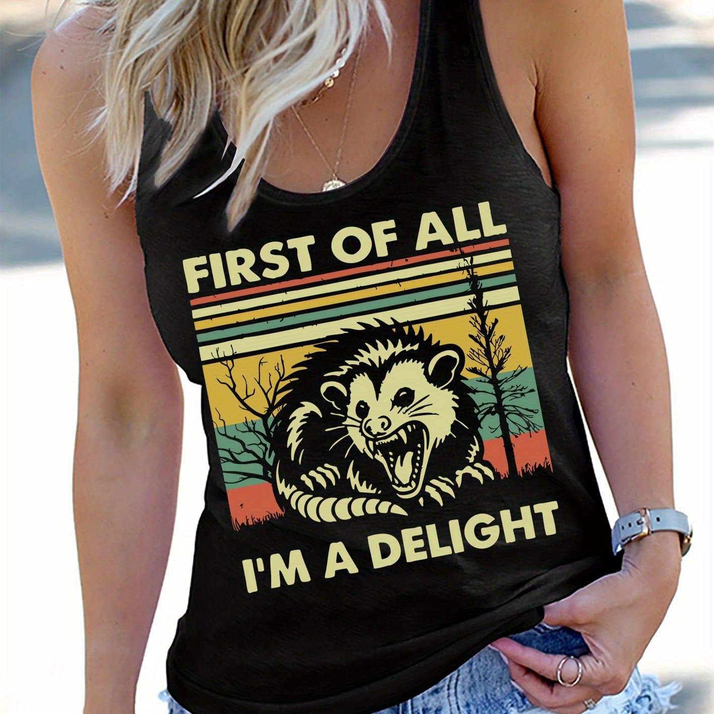 TEMU Graphic Print Tank Top, Sleeveless Casual Top For Summer And Spring, Women's Clothing thumbnail 20