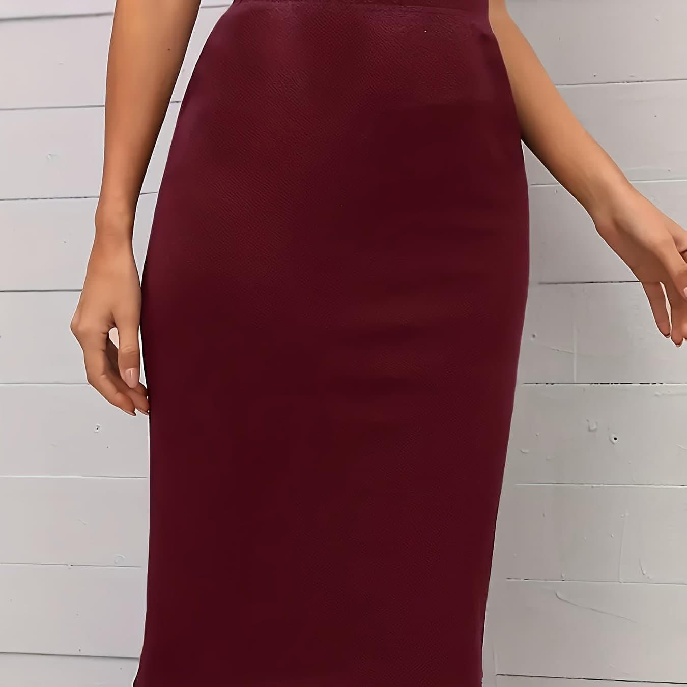 TEMU Elegant Office Skirt