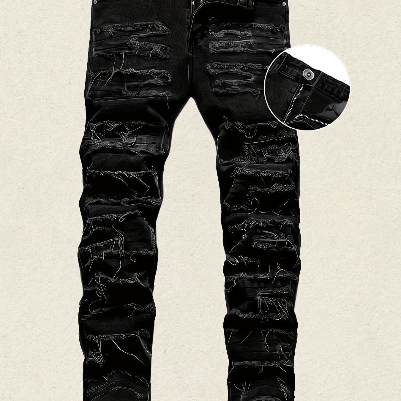 TEMU Men's Stretch Slim Jeans Trendy Classic For