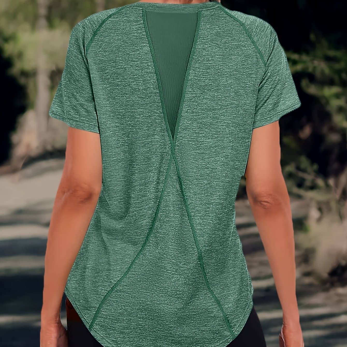 TEMU Women' T-shirt - Crew Neck, Lightweight And Breathable, Short Sleeve, Stretchy Polyester Blend, Suitable For Spring And Summer, Loose Fit , Casual Half-sleeve Top