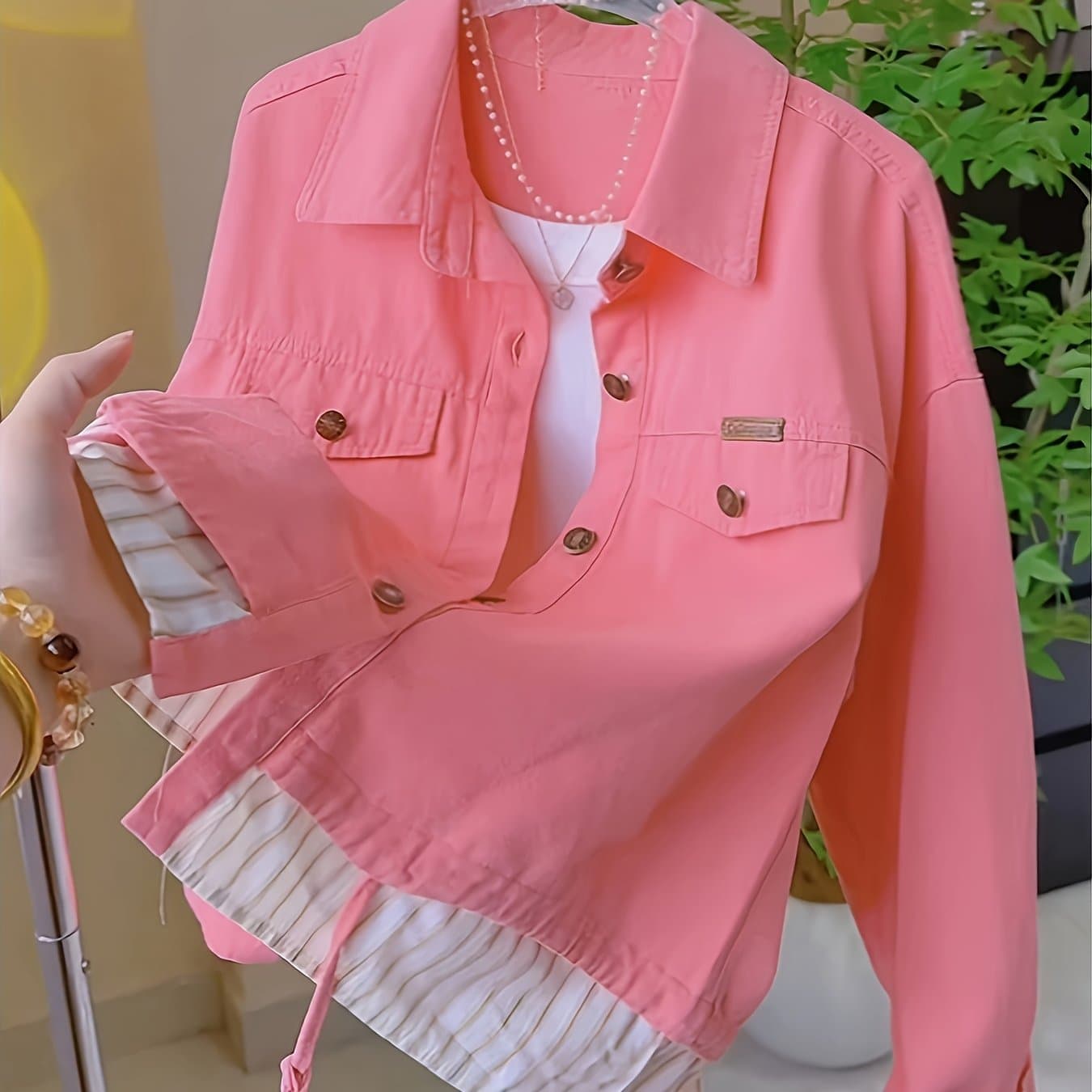 TEMU Spring And Autumn Fashion Striped Top thumbnail 2