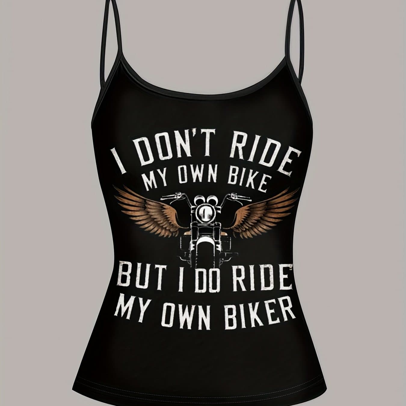 TEMU Ezwear Women's Casual Retro Trash Maple Leaf And Motorcycle Print Sexy Slim Fit Camisole, Suitable For Summer