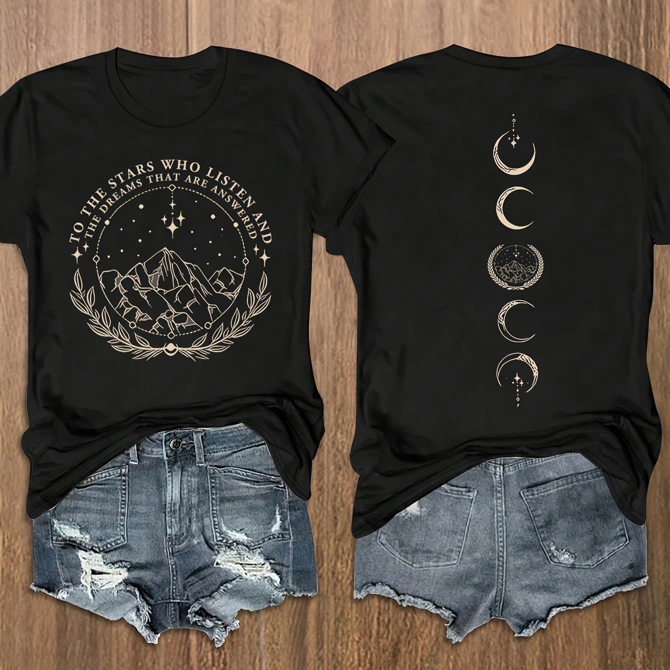 TEMU [front And Back ] 1pc Women's Round Neck Short Sleeve T-shirt, Suitable For Spring, Autumn, And Summer, Fashionable And Unique Print