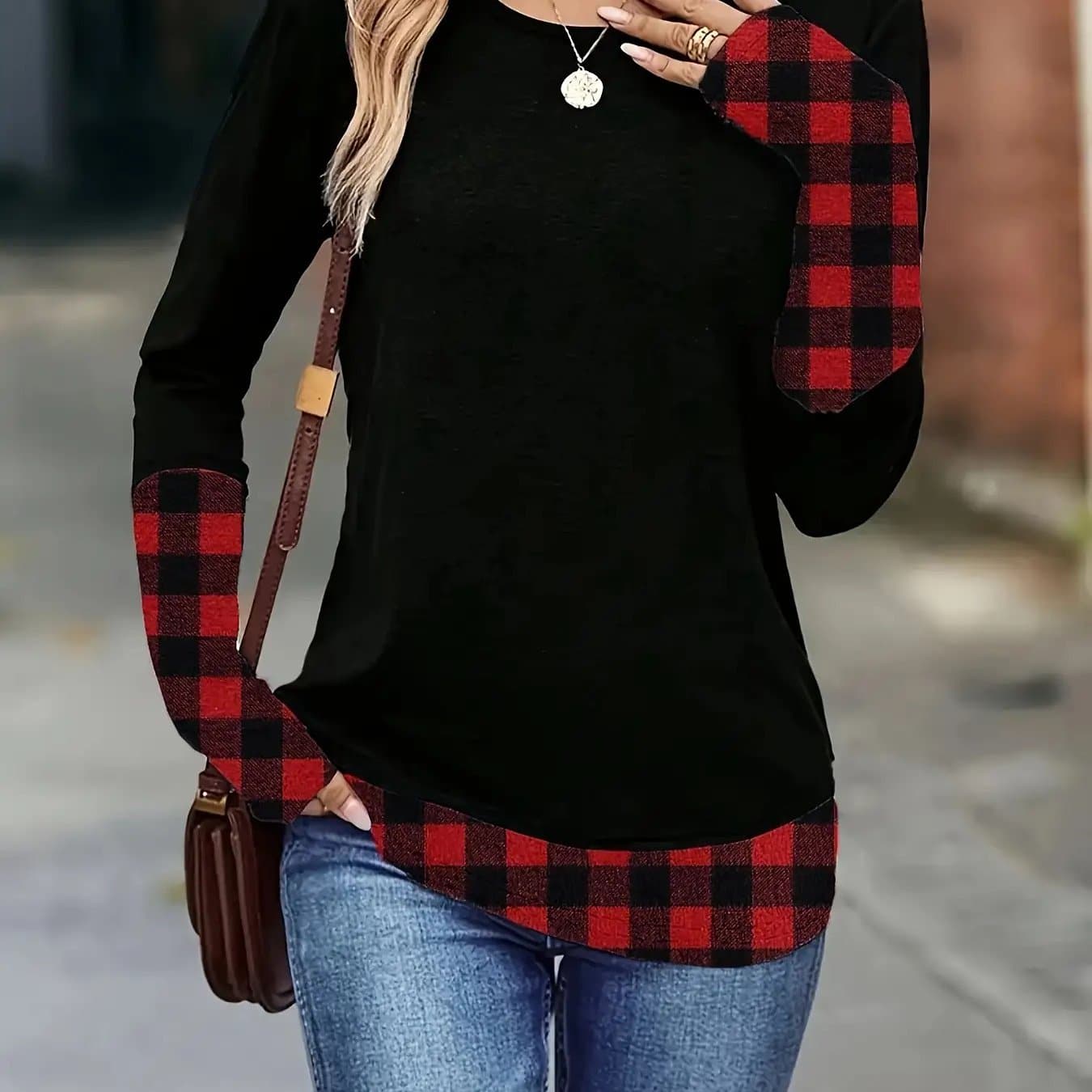 TEMU Women's Long Sleeve Printed T-shirt Spring And Autumn Wear