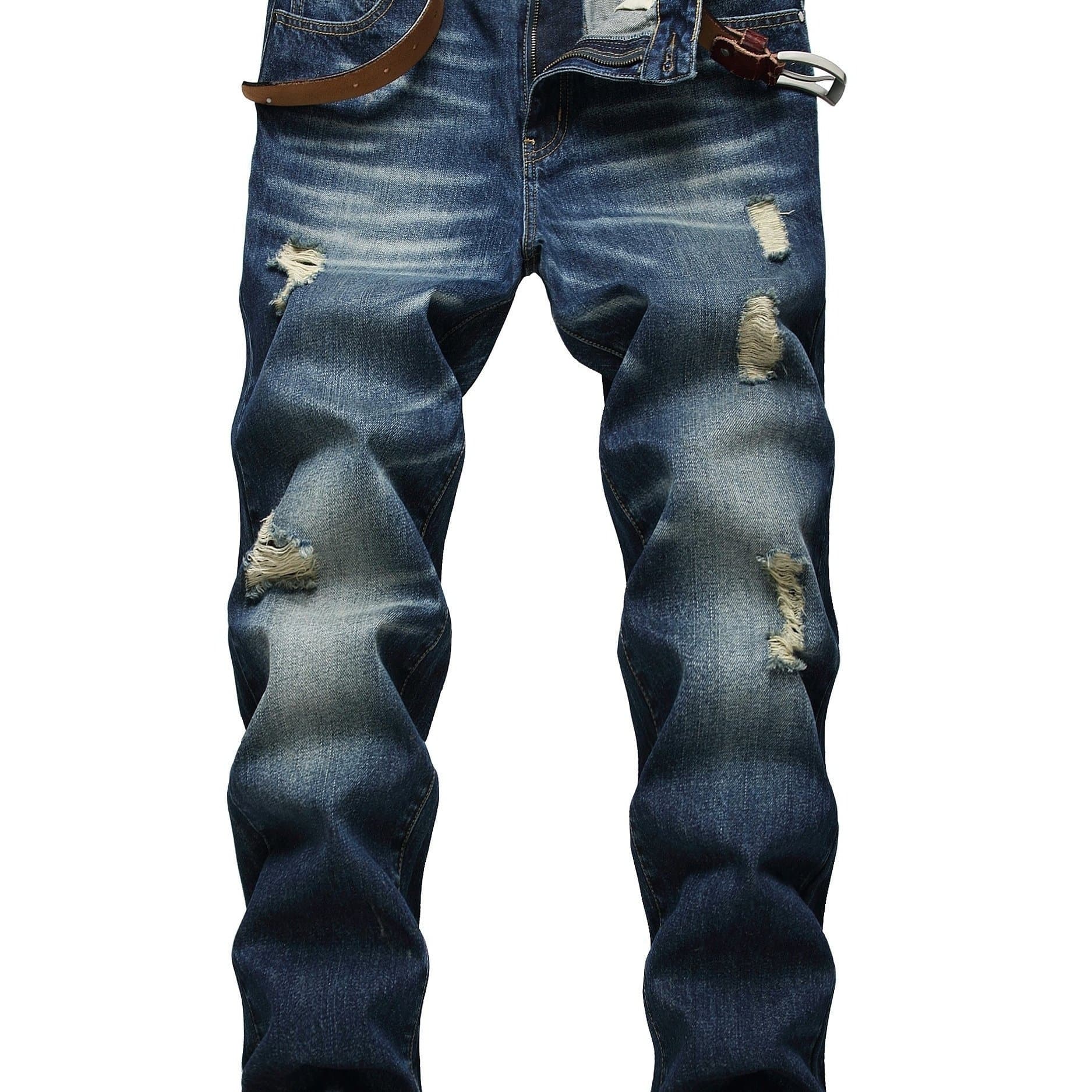 TEMU Men's Relaxed Straight Leg Driven Jean With Stretch Fabric