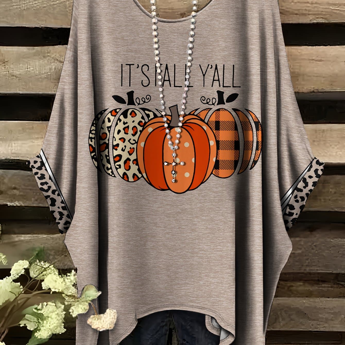 TEMU Plus Size, Summer Fashion New Arrival Plus Size Round Neck Pumpkin Autumn Motif Print, Elegant Casual Style Round Neck Women's Comfortable Short Sleeve T-shirt, No Accessories