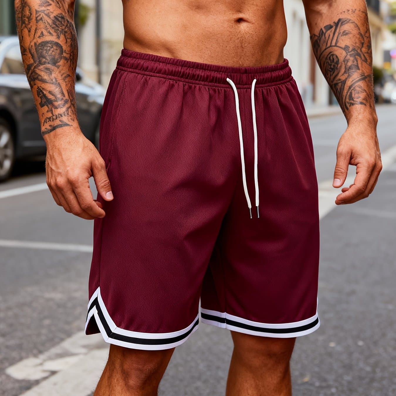 TEMU Men's Loose-fitting Basketball Shorts For Casual Fitness And Outdoor Wear