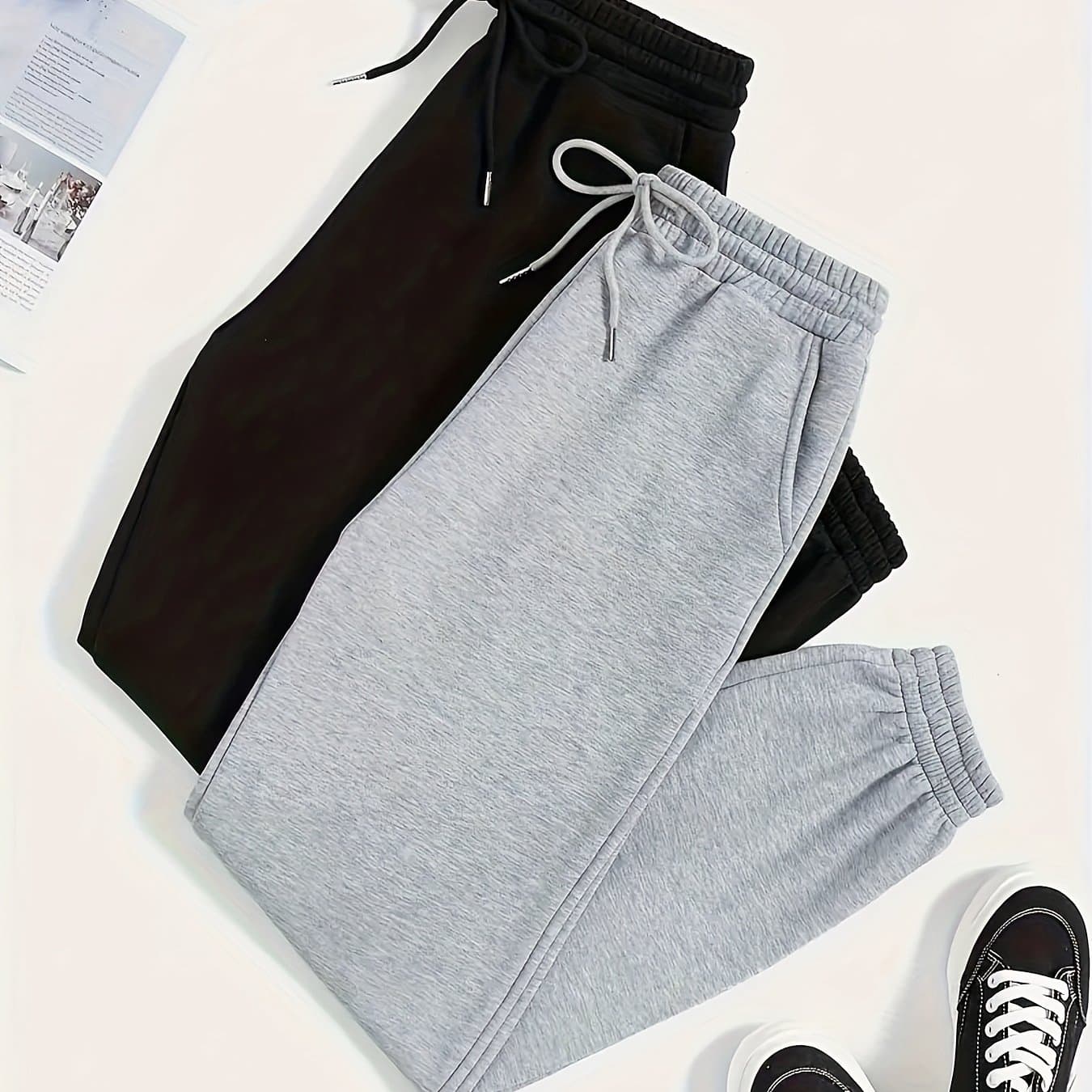 TEMU Women's Sports Basic Regular Fit Sweatpants Two-piece Set