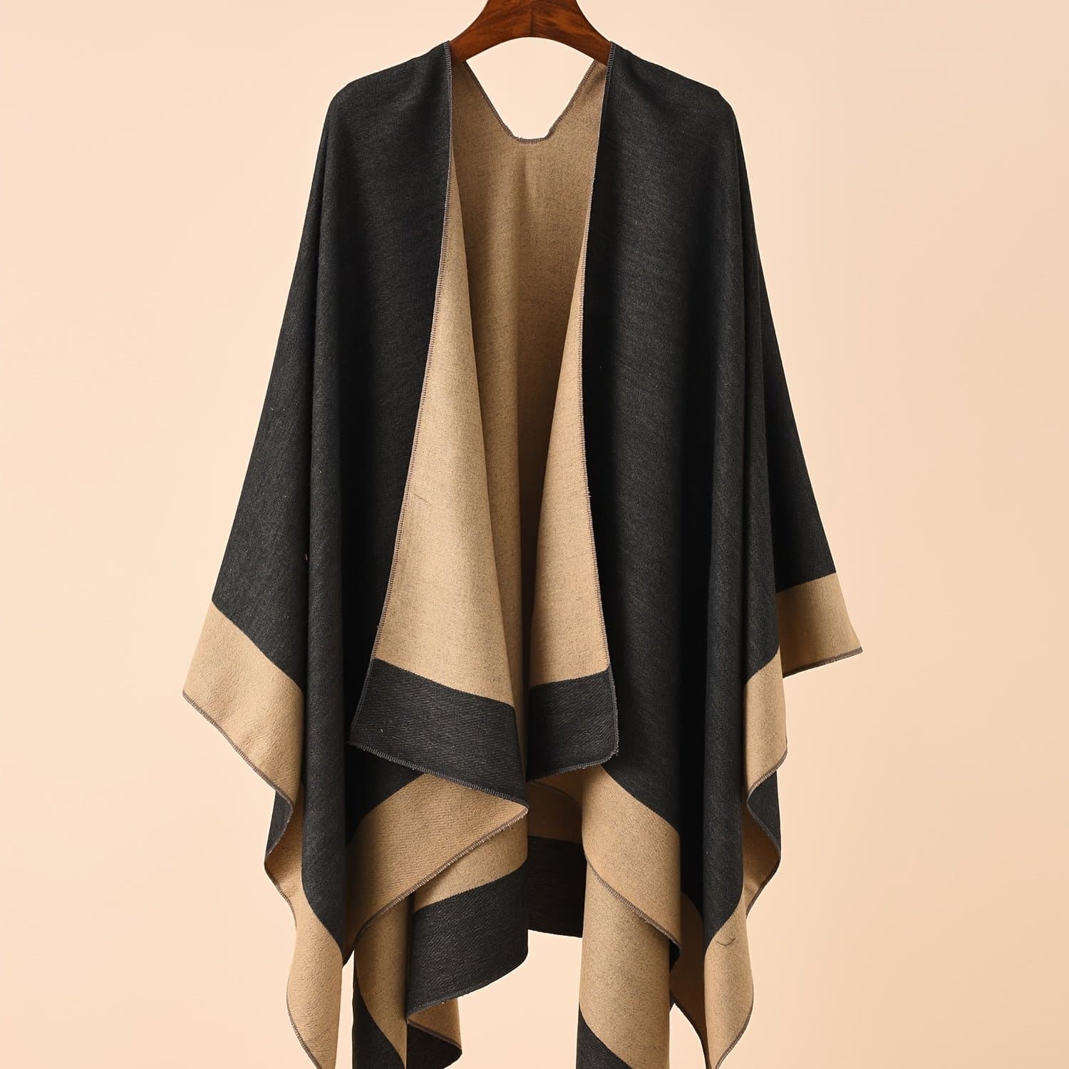 TEMU Plus Size - Plus Size - Women's Oversized Cardigan Shawl With An Open Front, Perfect For Casual Wear In Autumn And Winter
