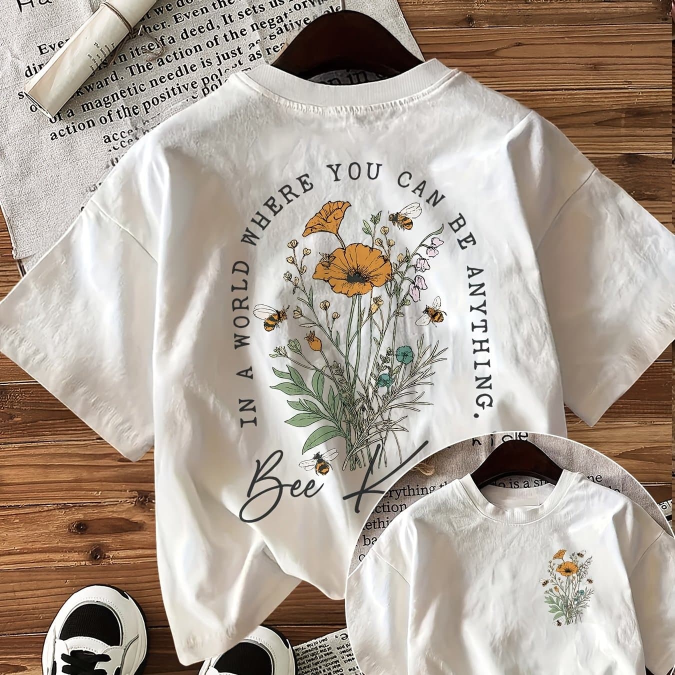 TEMU [front And Back ] In Your Printed World Short Sleeve Round Neck T-shirt