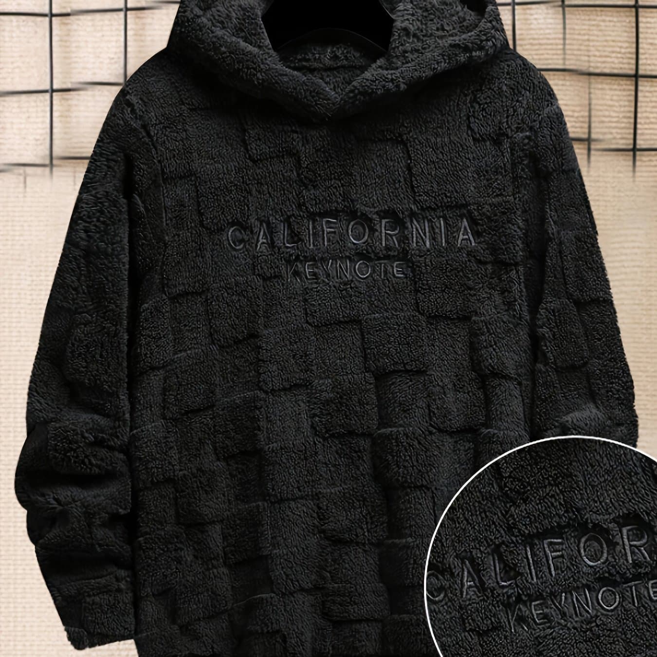 TEMU 1pc Men Long Sleeve Jacquard Hooded Sweatshirt, Casual Casual Attire