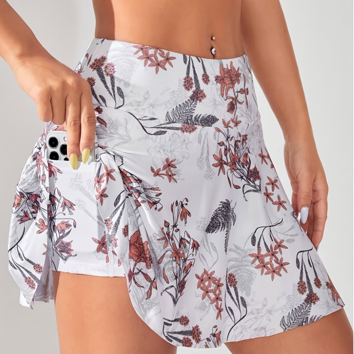 TEMU Summer Lightweight Women's 2-in-1 Sports Tennis Skort With Shorts And Pockets For Running, Yoga, And Fitness