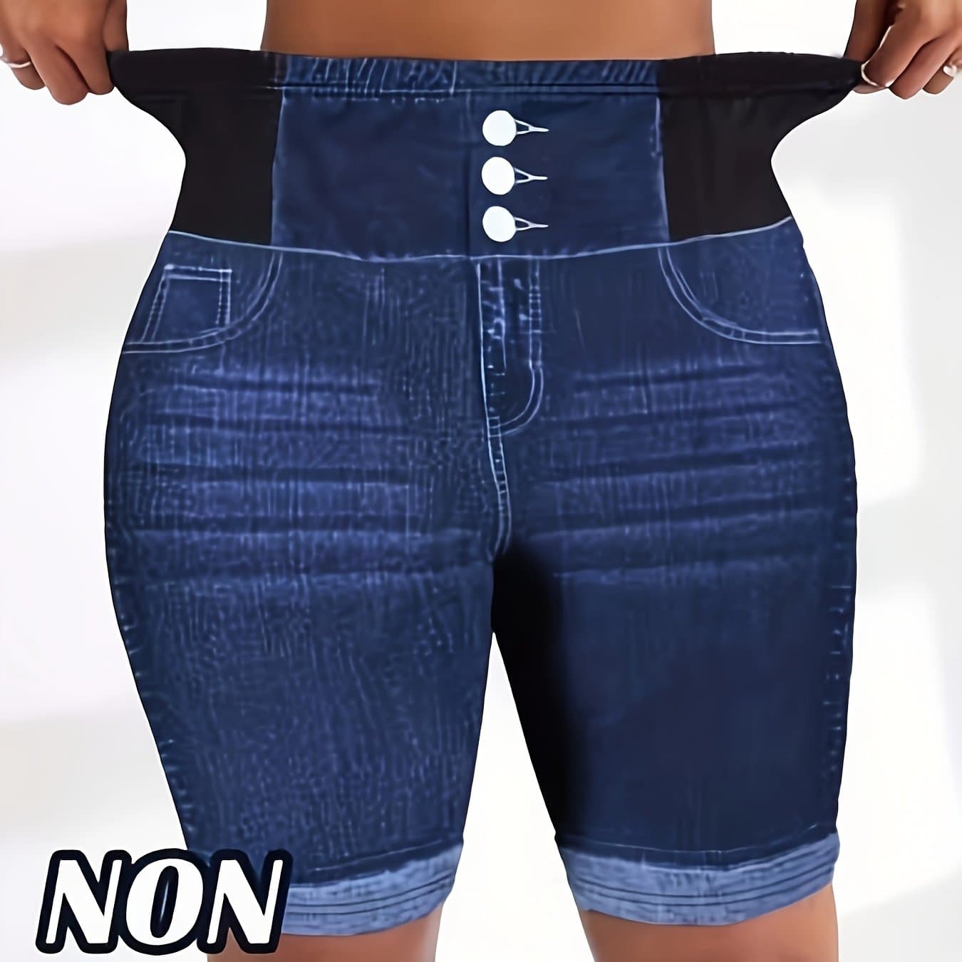 TEMU Plus Size, Plus Size Women's High-waisted Printed Shorts; Elastic Leggings; Casual Summer Shorts Fashion; Comfortable 's Clothing