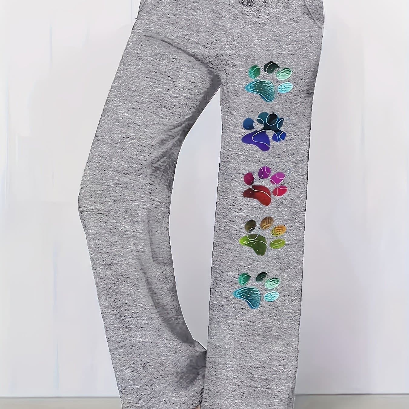 TEMU Graphic Print Pants, Elastic Waist Casual Pants, Women's Clothing