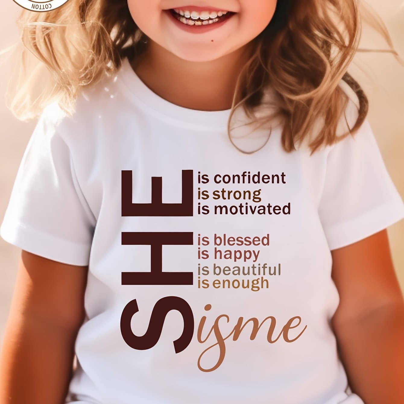 TEMU Fun And Stylish Girls' T-shirt With A Easy Letter Print, Featuring A Soft And Versatile Round Neck And Short Sleeves