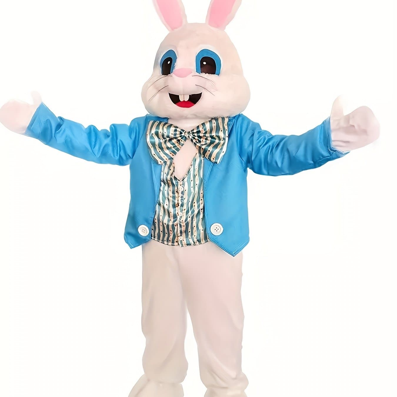 TEMU Plush Easter Bunny Mascot Costume Cartoon Rabbit Costume Cosplay Adult For Festivals, Parties, Promotions - Cute Cartoon Style, Power-free, Plush Material