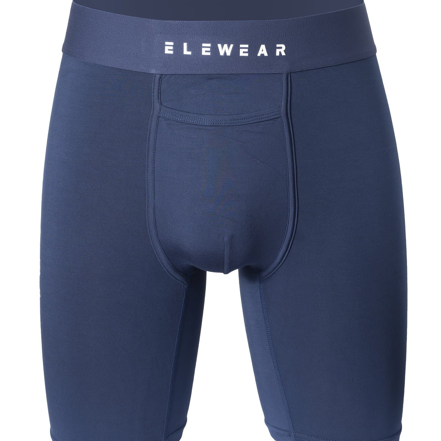 TEMU Men's Modal Plain Color Open Top Long Leg Boxer Briefs Underwear