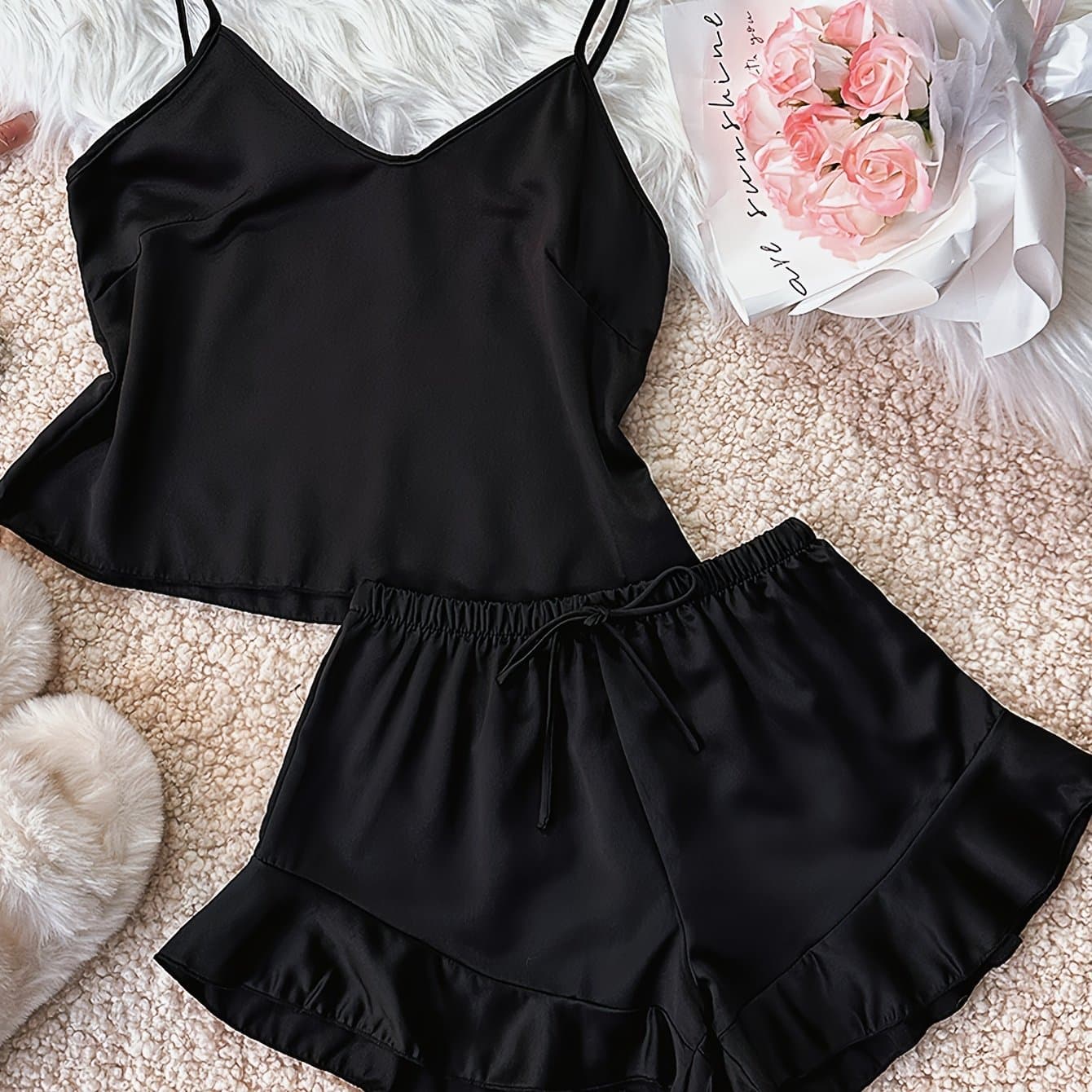 TEMU Women's 's Day Camisole Shorts Y Pajama Set Two-piece