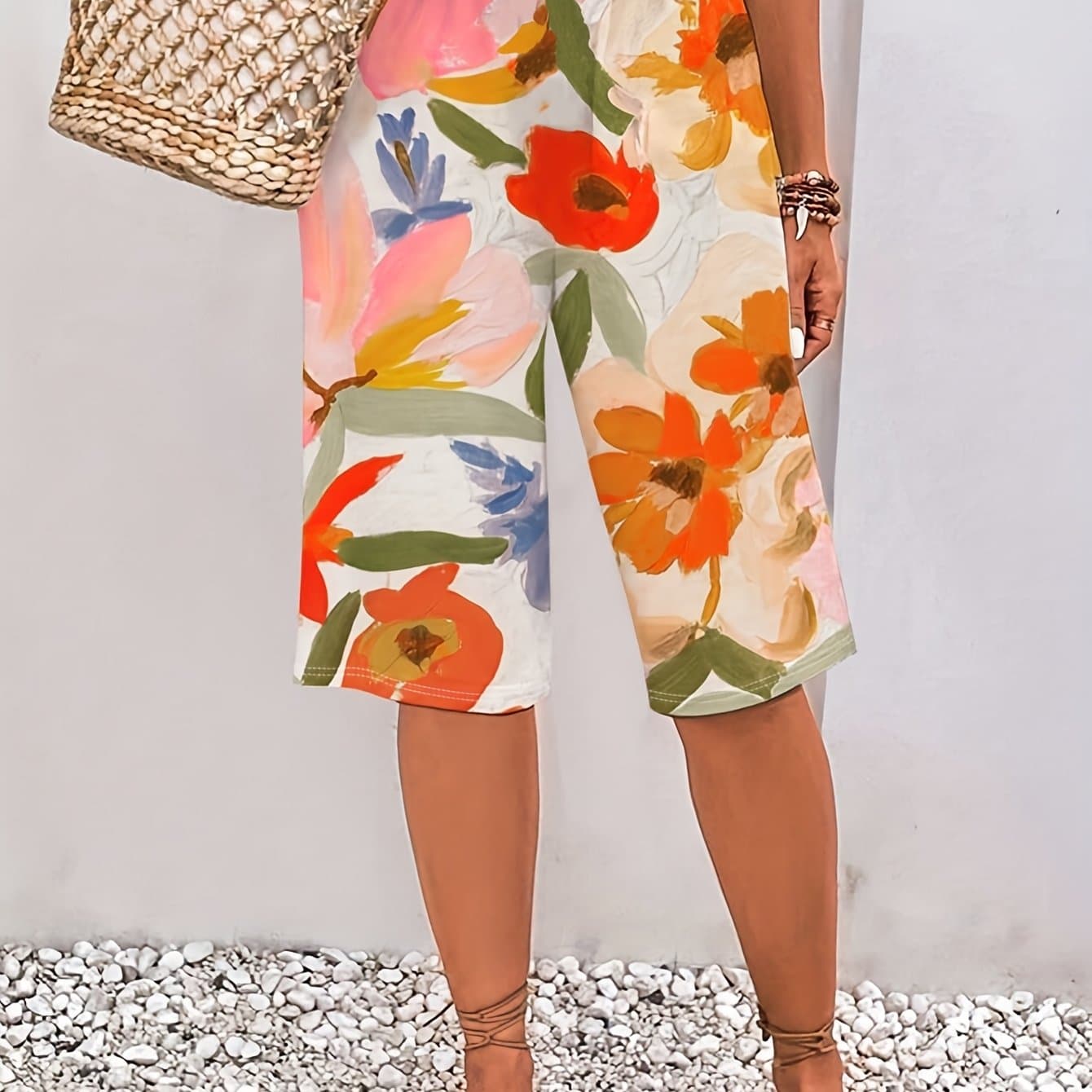 TEMU Summer New Floral Print Fashion Casual Literary Women's Shorts