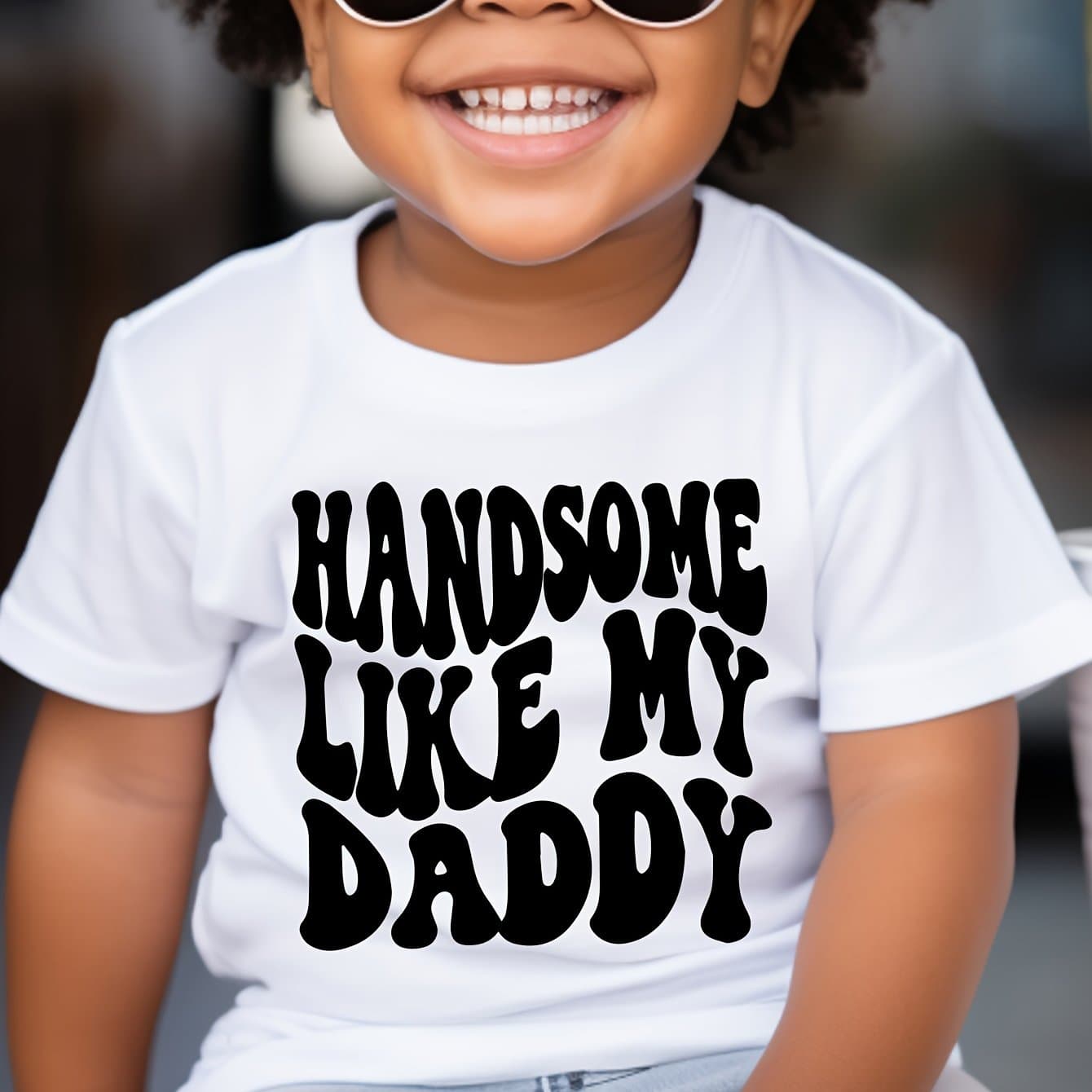 TEMU Daddy Print Boy's Cotton Casual T-shirt, Short Sleeve Tops, Summer Outdoor Sports Clothing