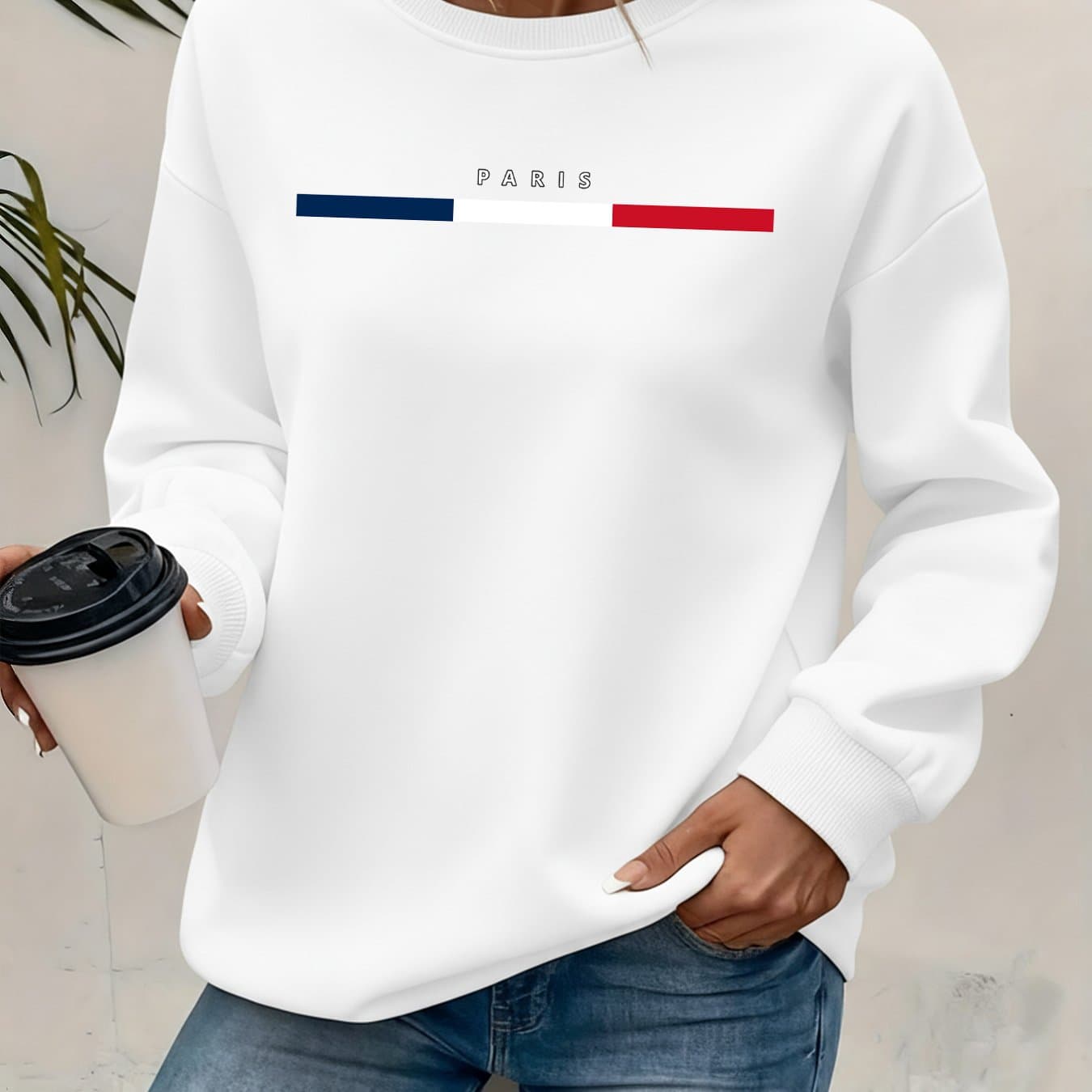 TEMU Graphic Print Sweatshirt, Crew Neck Casual Sweatshirt For Winter & Fall, Women's Clothing thumbnail 3