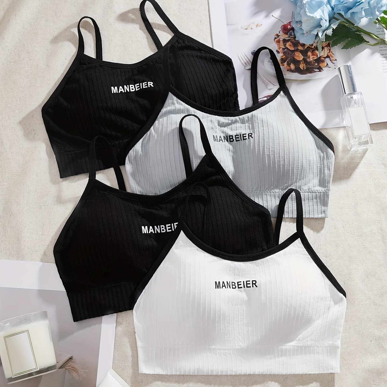 TEMU Four-piece Women's Underwear Set