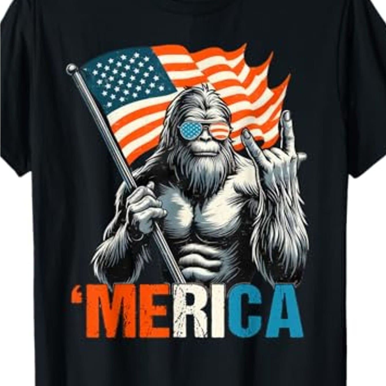 TEMU A Graphic T-shirt For Men Featuring A Patriotic Gorilla Design