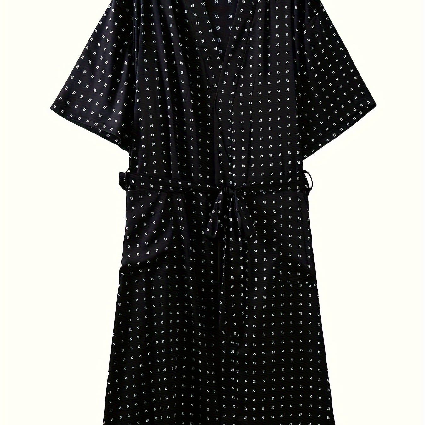 TEMU Trendy New Plus-size Men's Robe, A Summer Essential, Plus Size