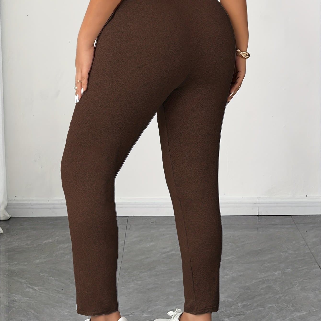 TEMU Plus Size, Women's Plus-size Leggings, Comfortable Soft Stretchy Long Pants, Suitable For Home, , And S
