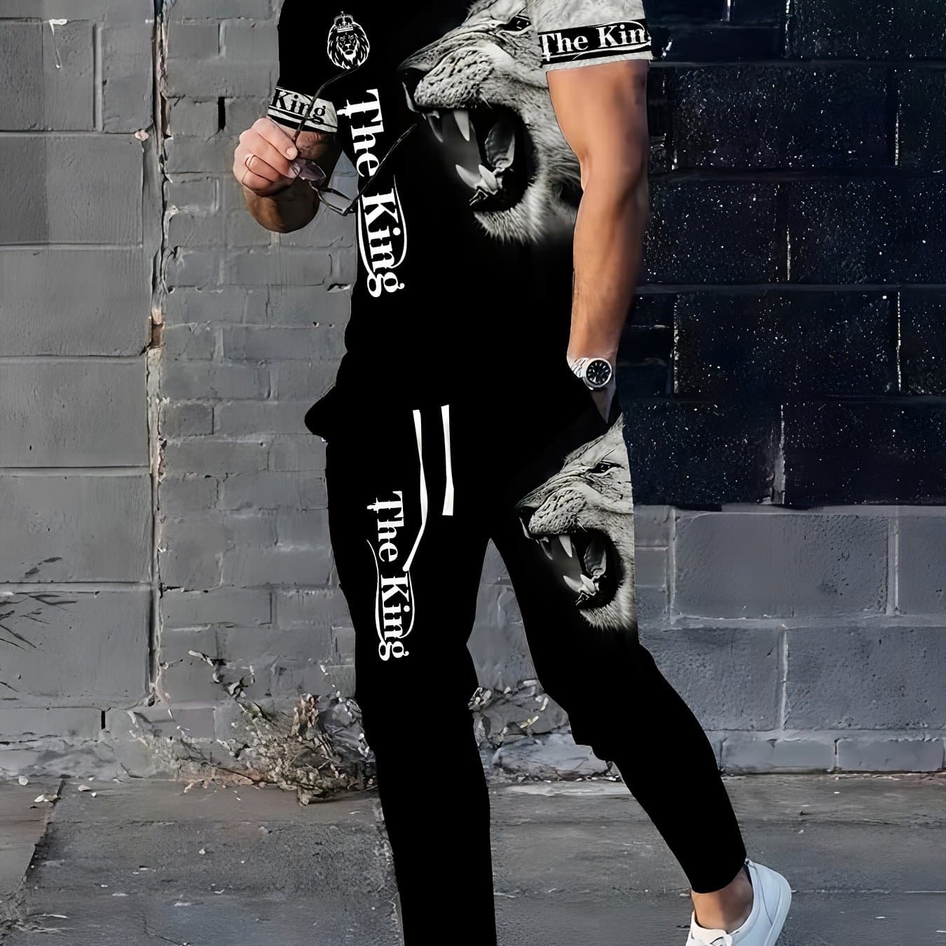 TEMU 3d Long Pants And Short Sleeve Set