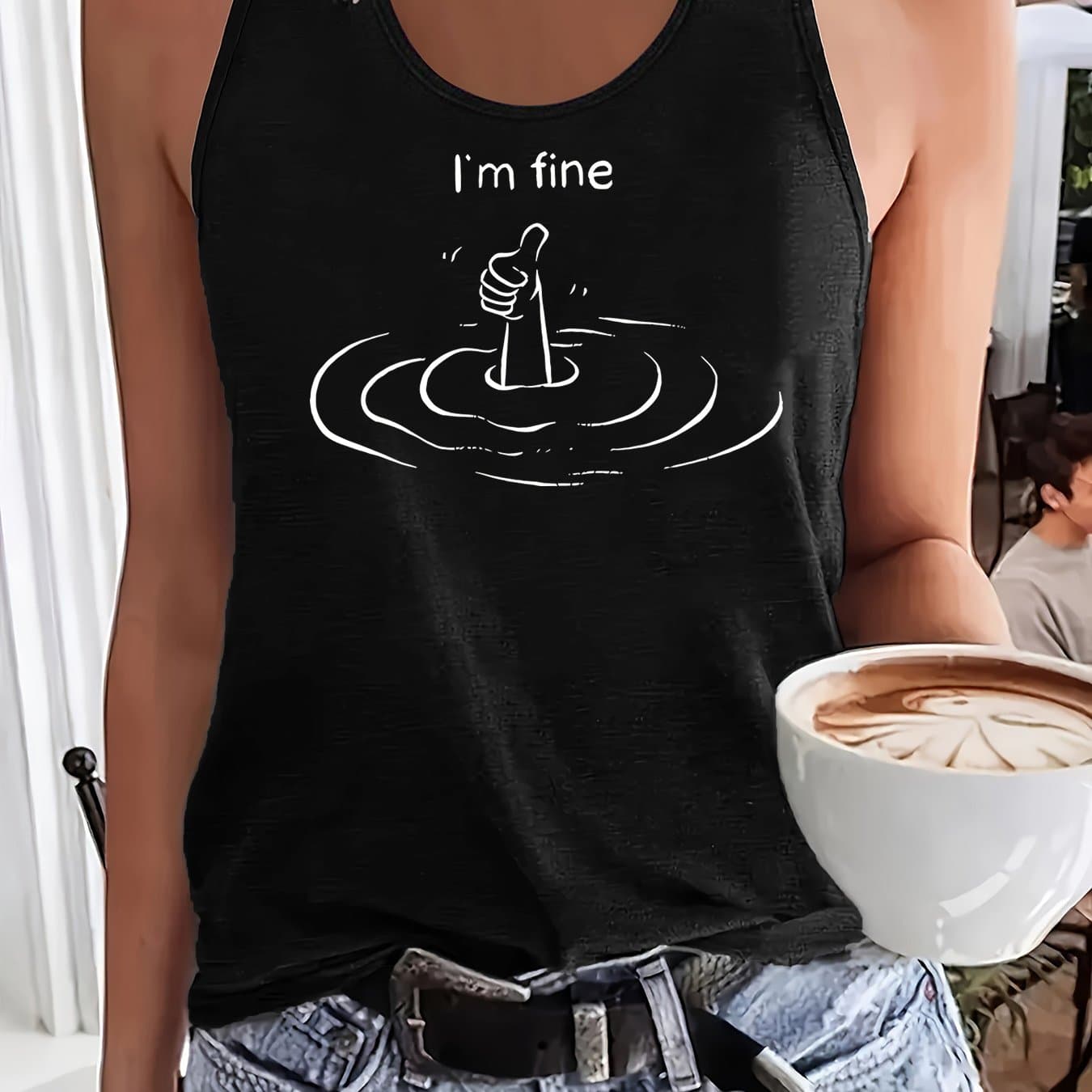 TEMU Graphic Print Tank Top, Sleeveless Casual Top For Summer And Spring, Women's Clothing