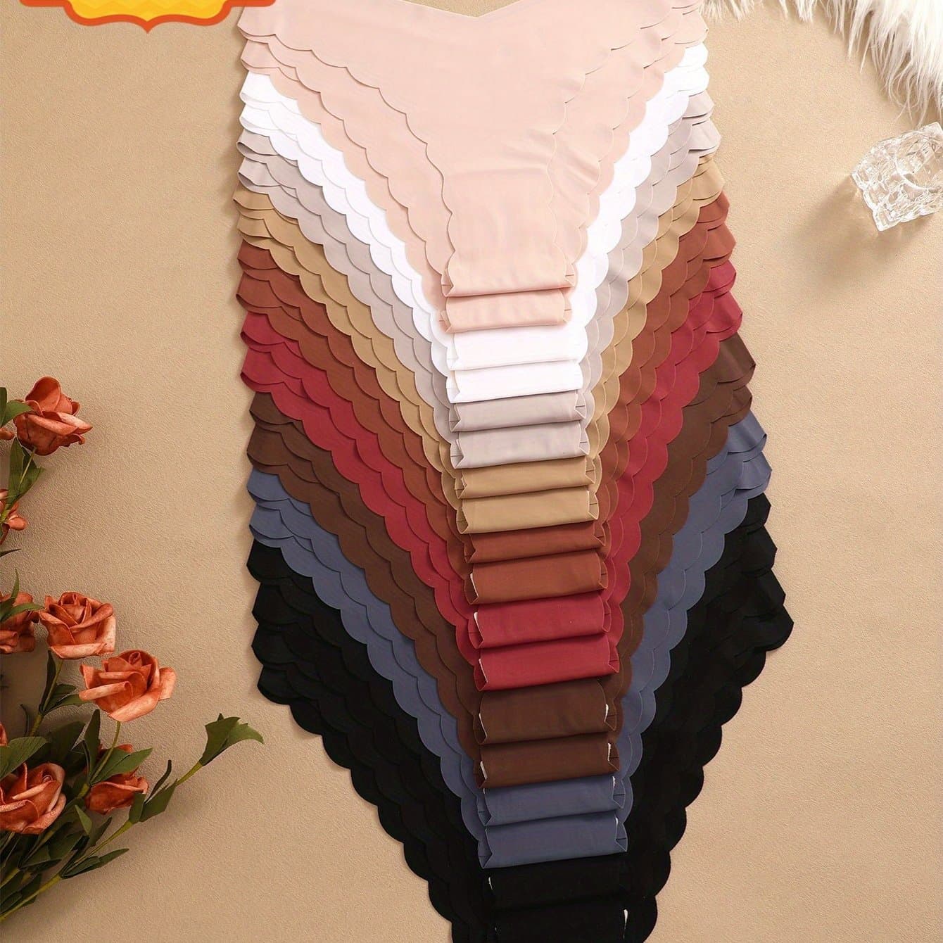 TEMU 20 Piece Seamless Brazilian Pants, Solid Color V-neck Pants, Sexy, Comfortable, Breathable Women's Underwear, Underwear And Underwear Set