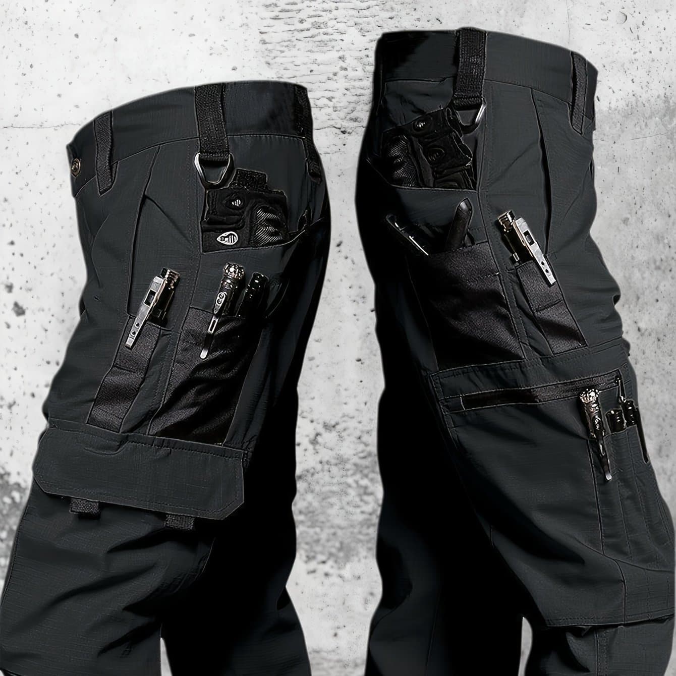 TEMU Men's Tactical Cargo Pants - Quick-dry Lightweight, Multi-, Regular Fit For Hiking, Camping, (belt Not Included), Hiking Pants, , Rugged Style, Scratchresistant Material, Utility Trousers