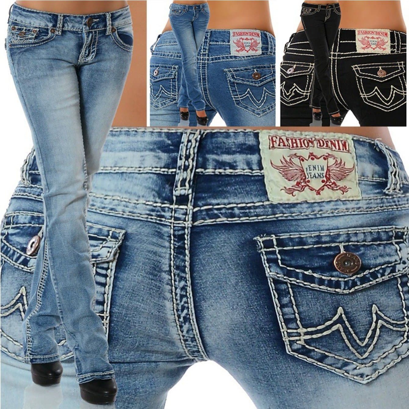 TEMU Women's Straight-leg Denim Pants 2026 Summer Floral Embroidery High Waist Jeans - Straight Leg Hugging Fit With Sexy Retro Y2k Vibe, Tummy Control Staple Pants For Casual And Going Out #y2kjeans