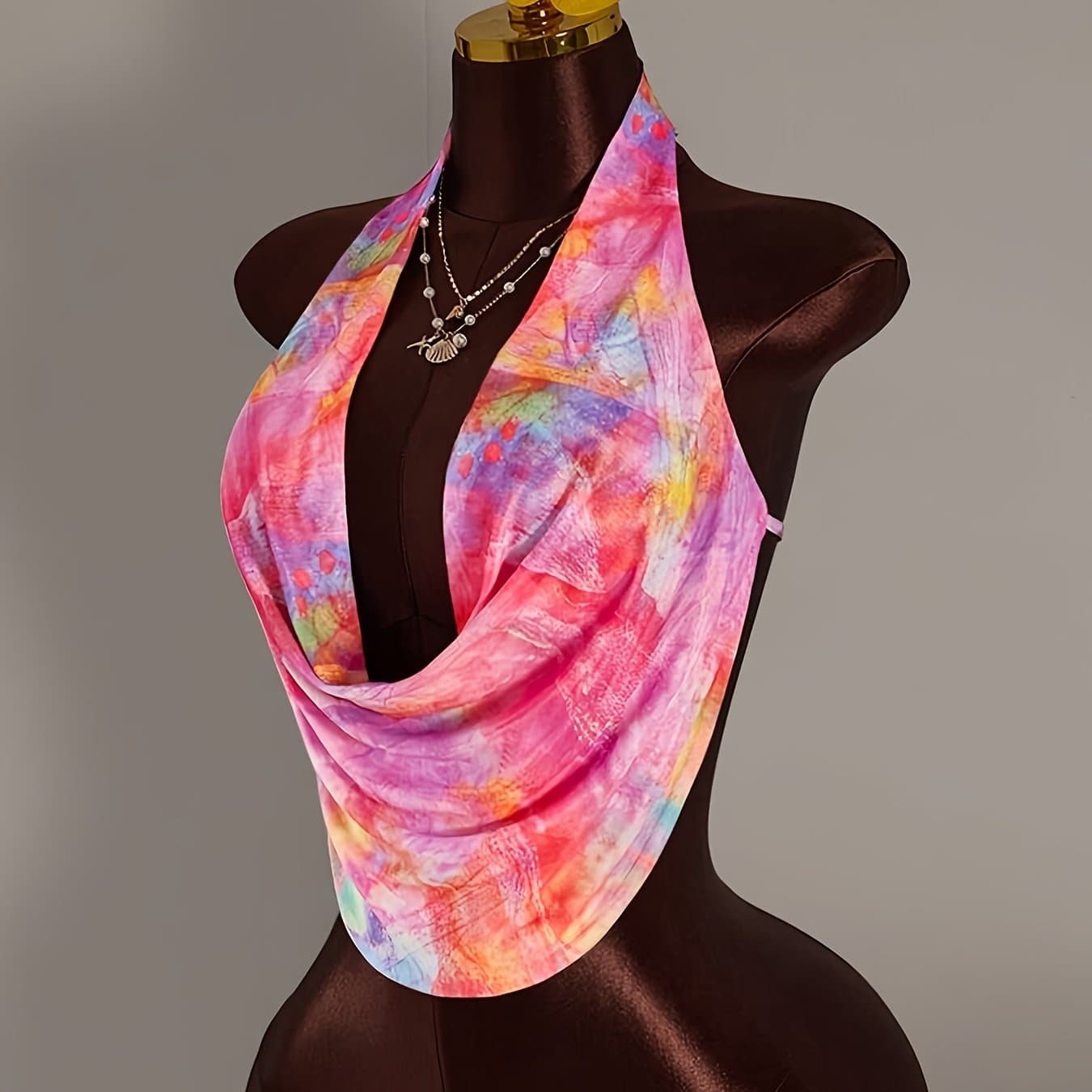TEMU Women's Colorful Printed Neck Strap, Versatile For Spring And Autumn Travel, Beach Daily Additions