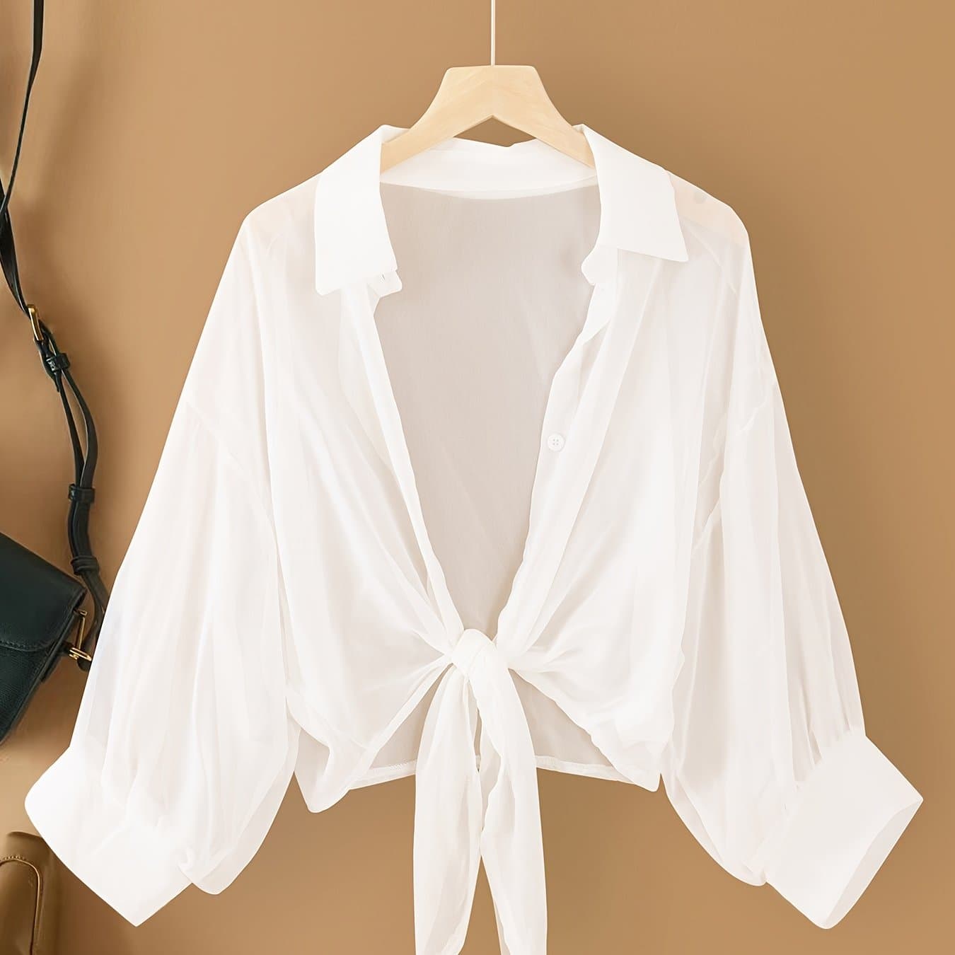 TEMU Directional - Short Stylish Chiffon Cardigan For Women, A Trendy Shirt That Serves As A Cover-up