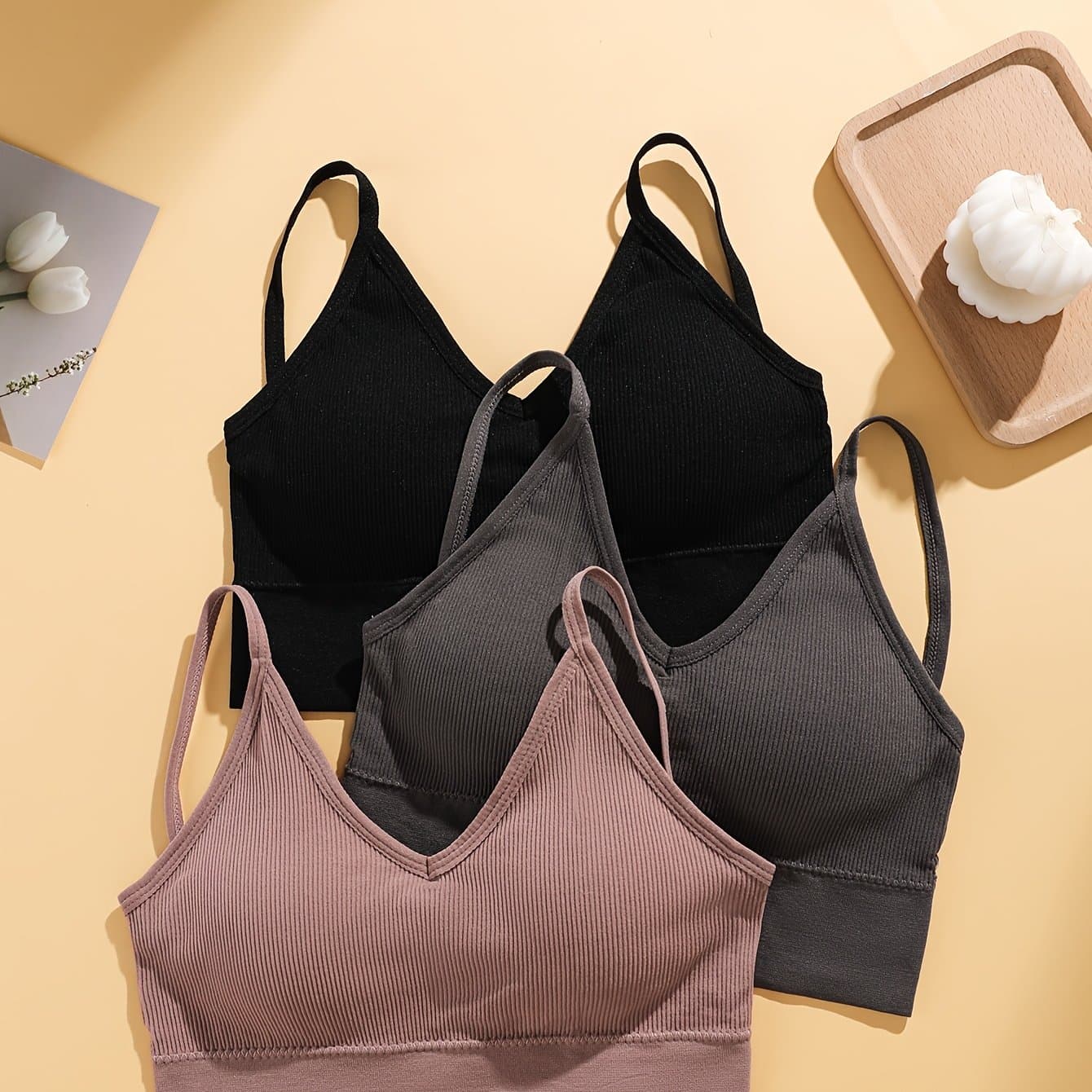 TEMU 3pcs 3- Smoothing Sports Bra Set