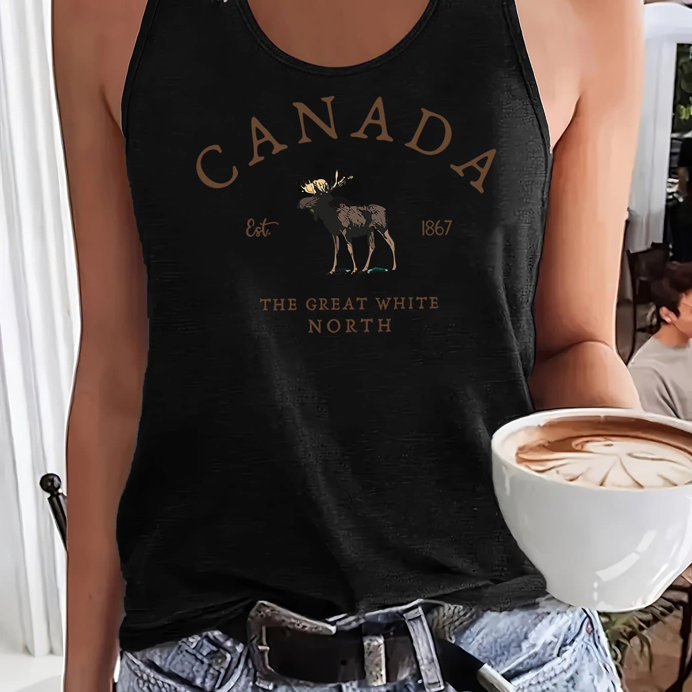 TEMU Graphic Print Tank Top, Sleeveless Casual Top For Summer And Spring, Women's Clothing thumbnail 7