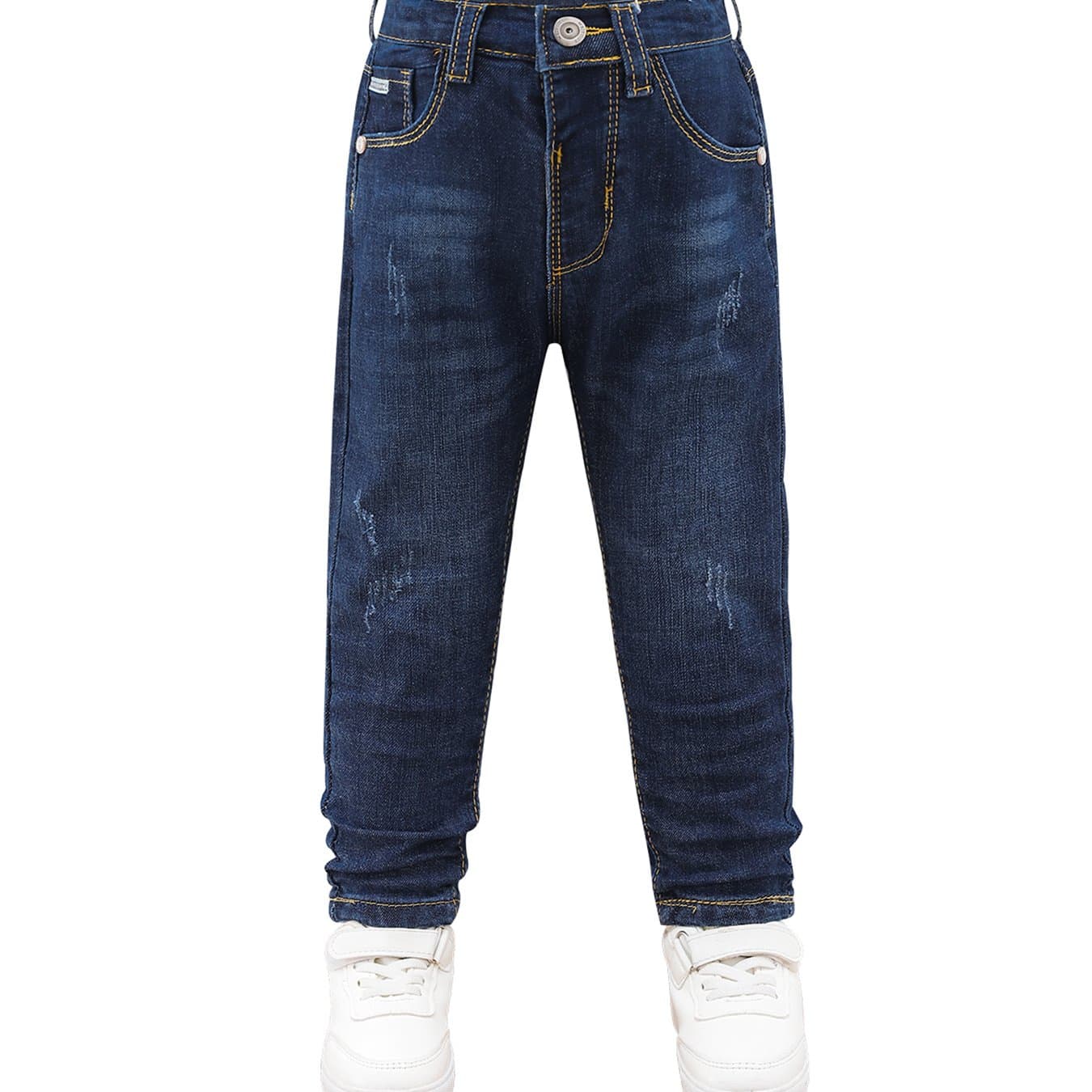 TEMU Boys Stretch Denim Jeans - Classic , Rugged Style For Play - Cotton Blend, Boys' Regular Jeans 2-14t