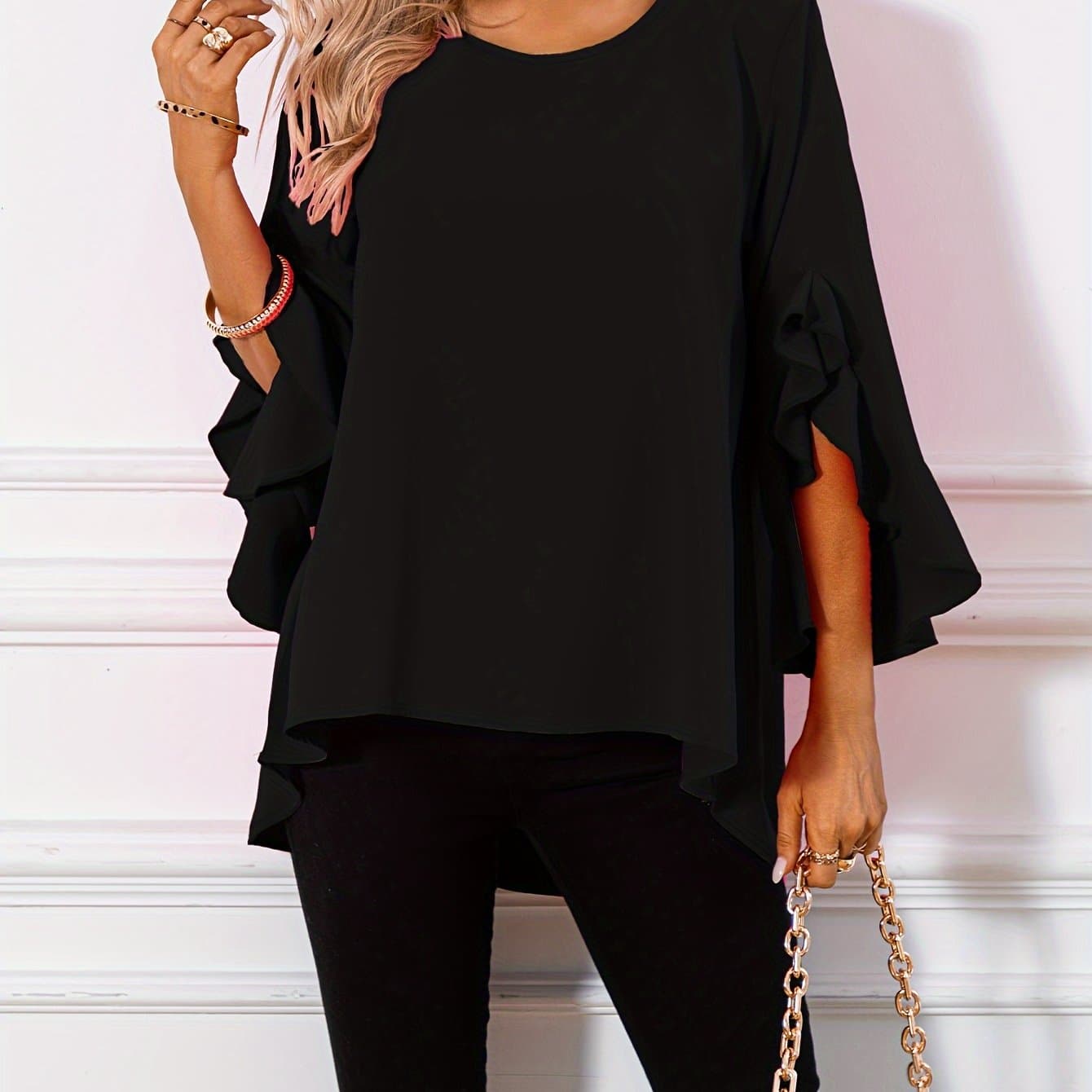 TEMU Wavy Hem Long Women's Top Z Elegant Special Same Style