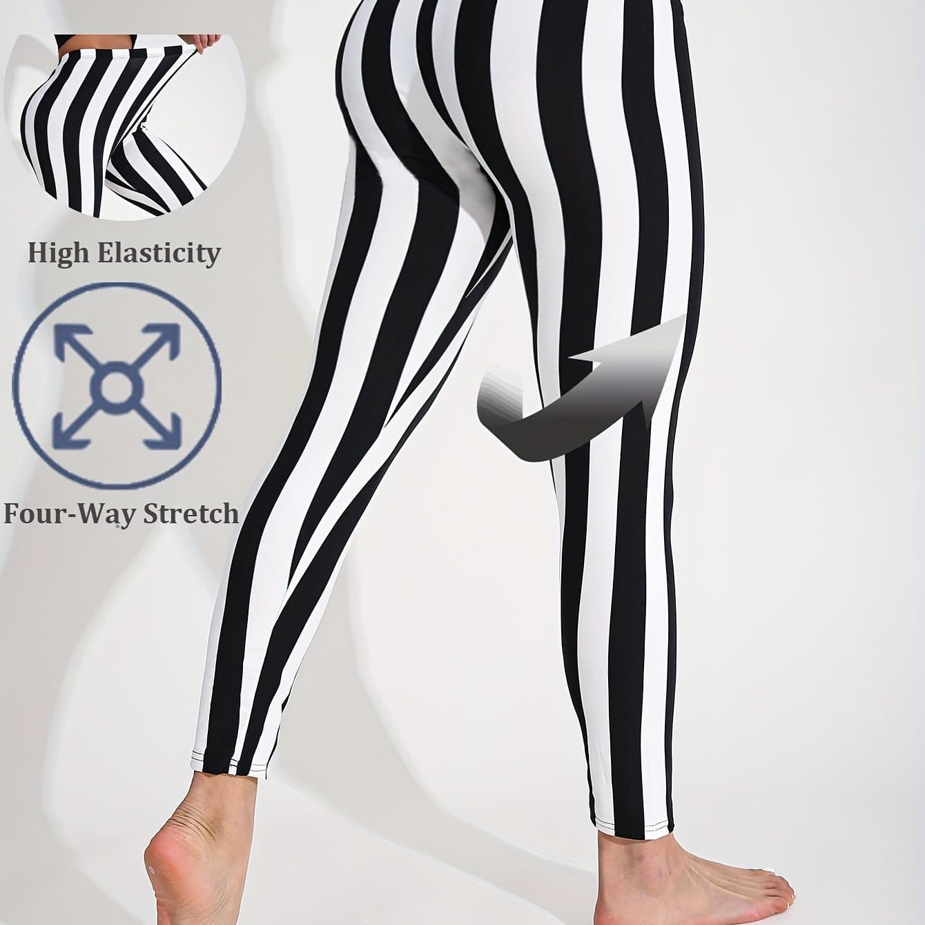 TEMU Stretch Waist Black Fitness Training Joggings Leggings Women Fashion Hip Lifting Slim Tights Elastic Sports Print Pants Fabric Trousers Daily Wear