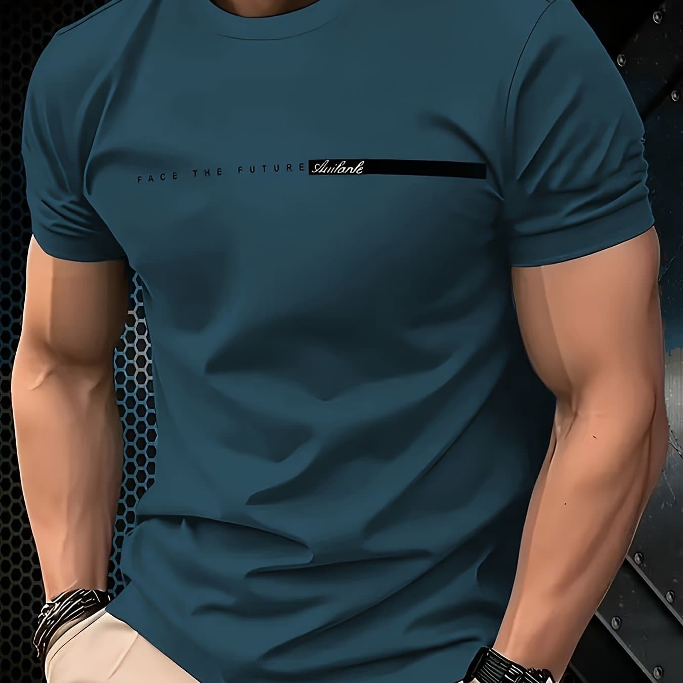 TEMU Casual And Easy Men's Short-sleeved T-shirt - Letter Print Design, Casual And , Comfortable And Versatile, Suitable For Summer Daily Casual Or Sports Wear
