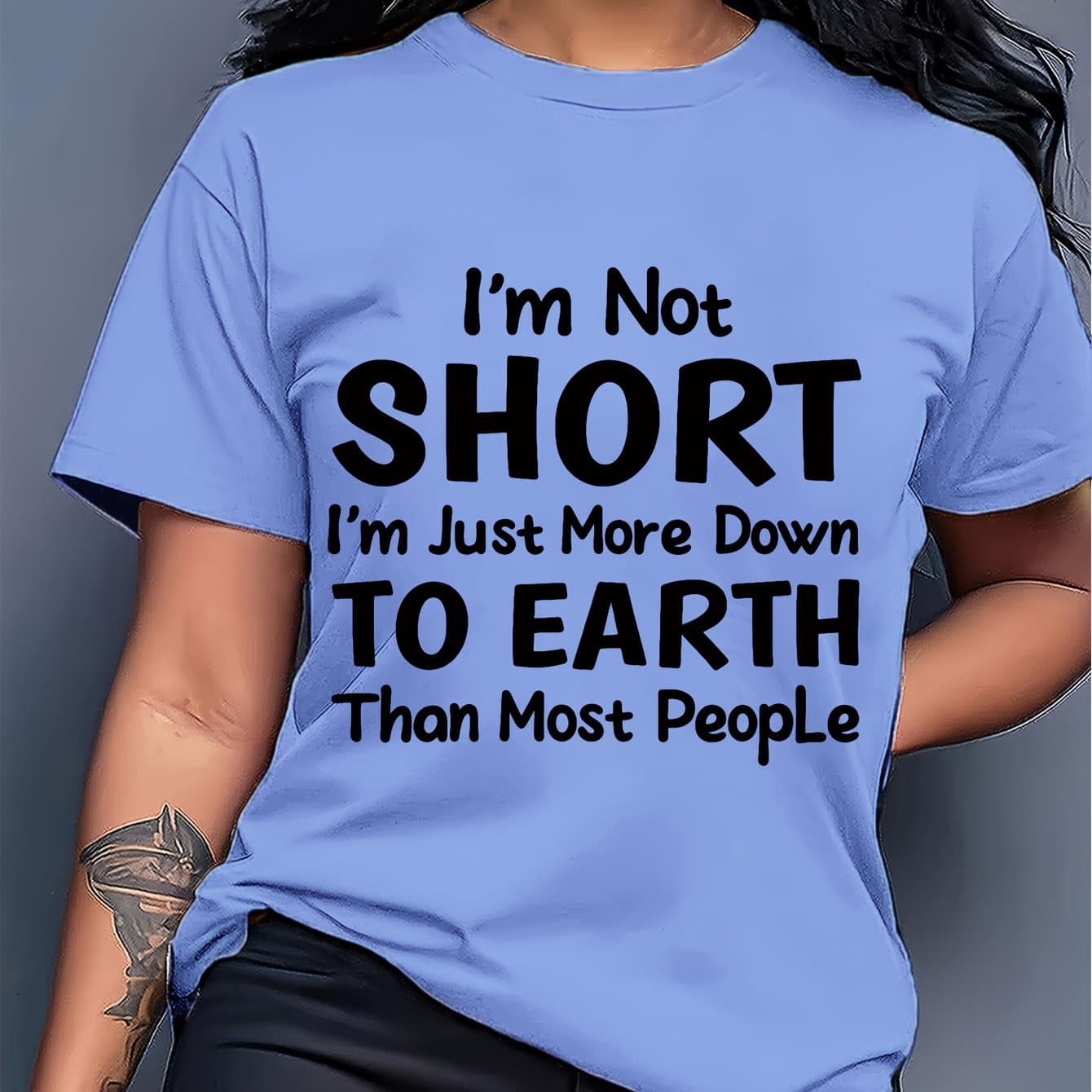 TEMU 1pc Ladies Printed Pattern T-shirt, Funny Printed Short Sleeve, Lightweight And Plaid For Casual Wear, Casual Casual Wear| Design