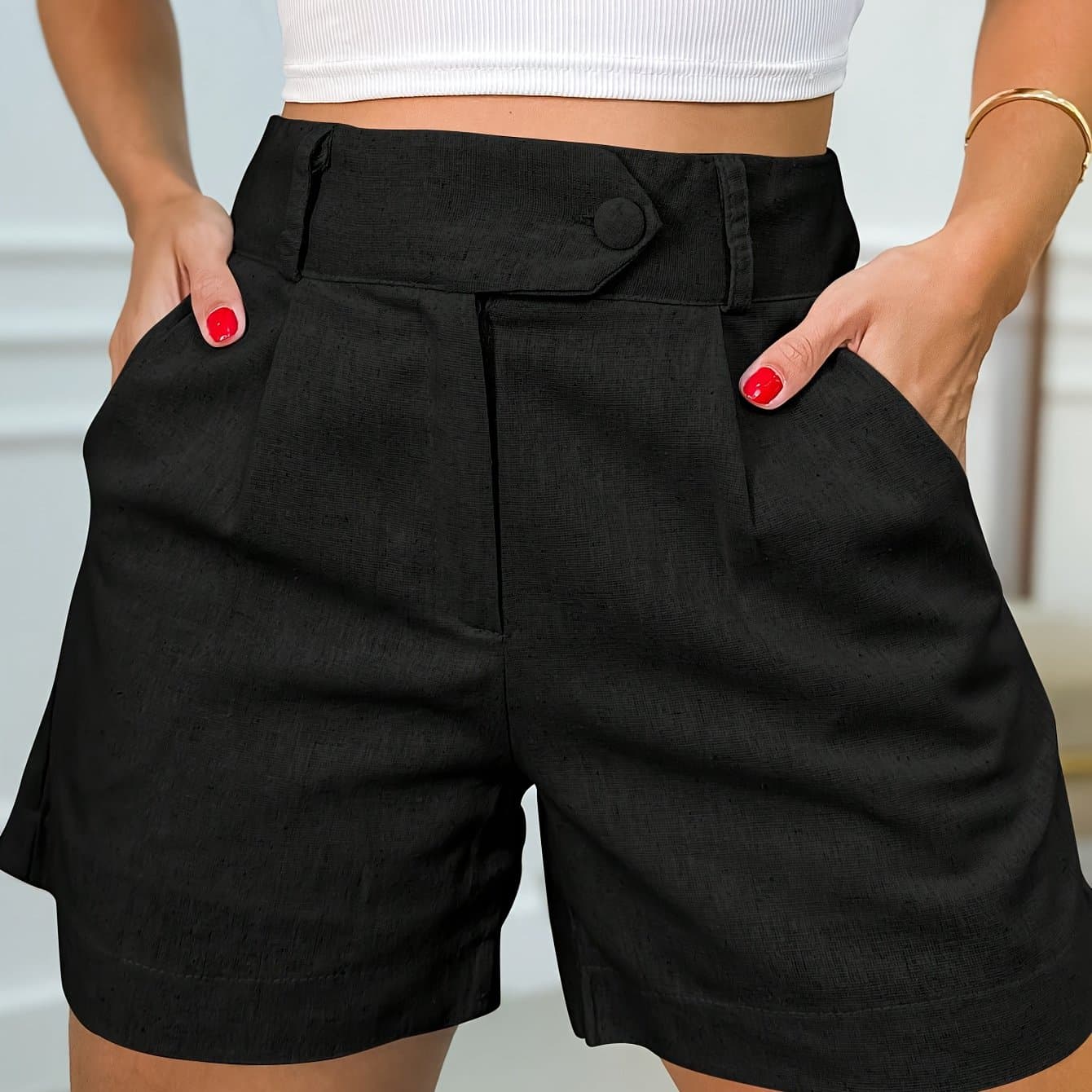 TEMU Zd1025106 High-waist Casual Shorts Women's