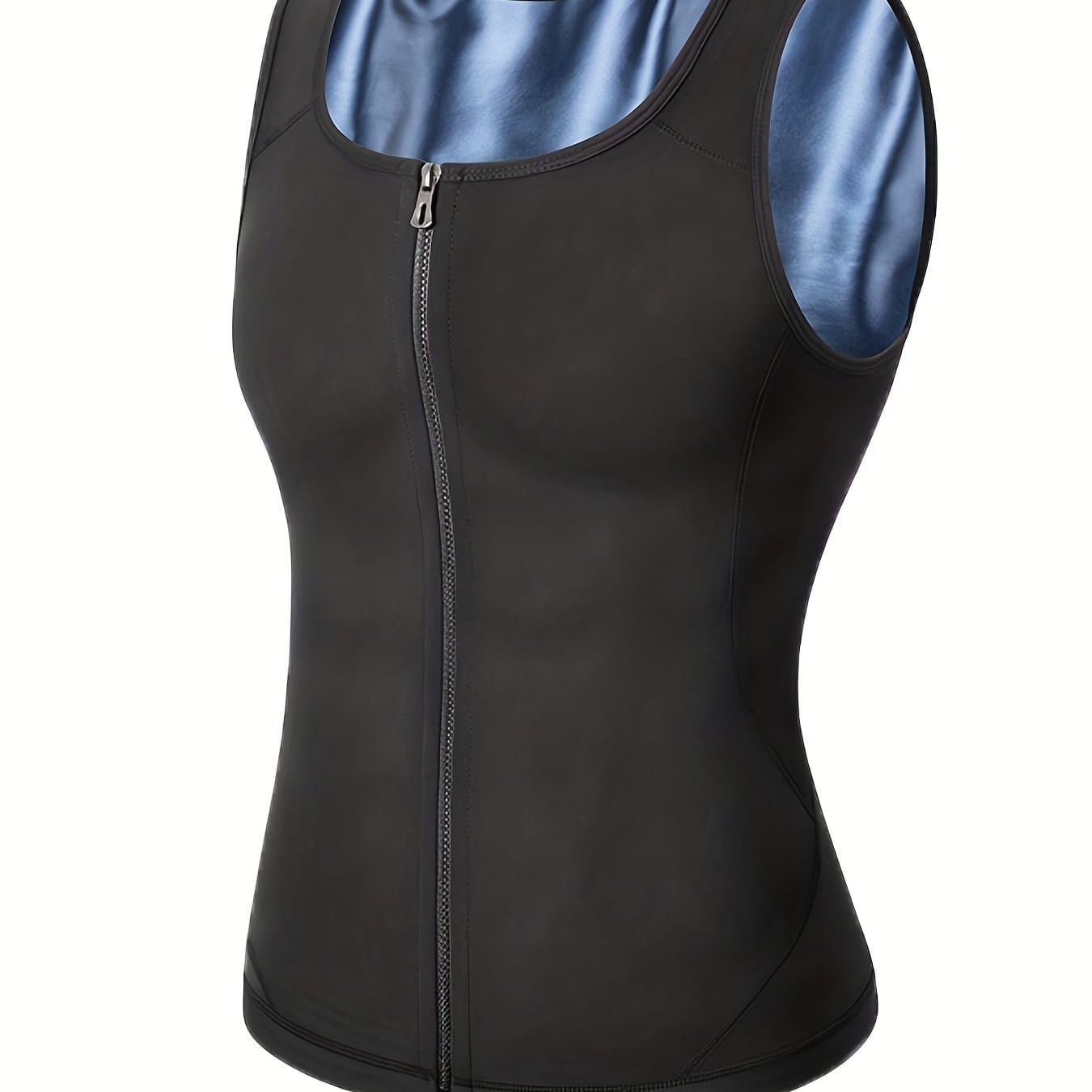 TEMU Men's Waist Training Vest Sauna Suit With Zipper Slimming Shapewear