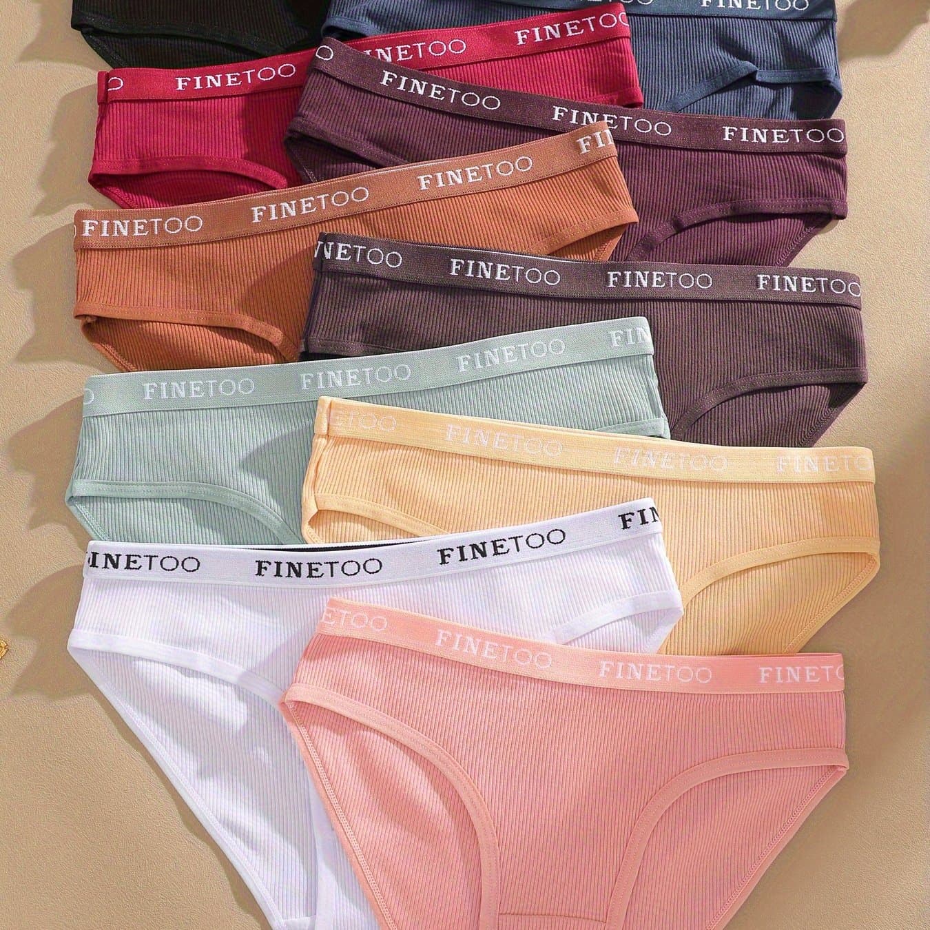 TEMU 10pcs Panties Low Waist Panties For Women Breathable Briefs Cute Soft Underwear