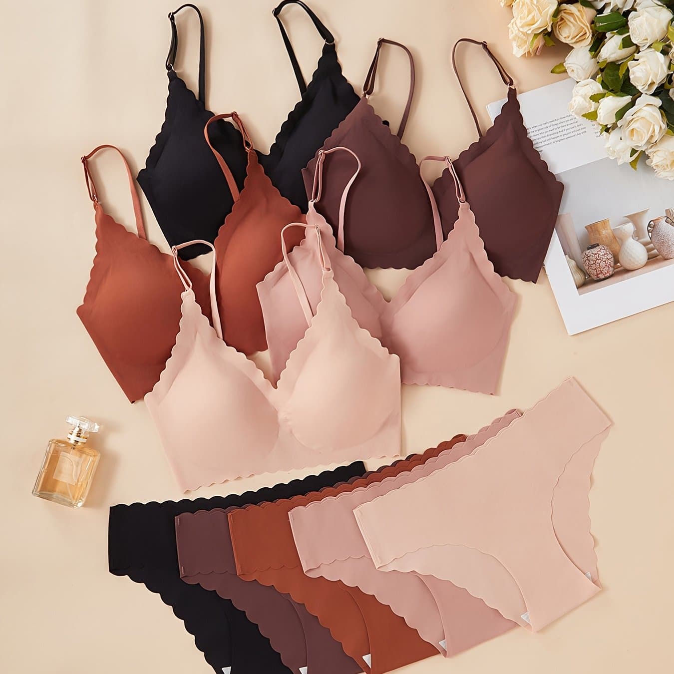 TEMU 10pcs Women Strapless Bra And Panty Set - Sexy, Comfortable And High Support With Removable Pads, Adult Fashion. Adult Fashion Set | Strapless Bra Set | , Women's Lingerie