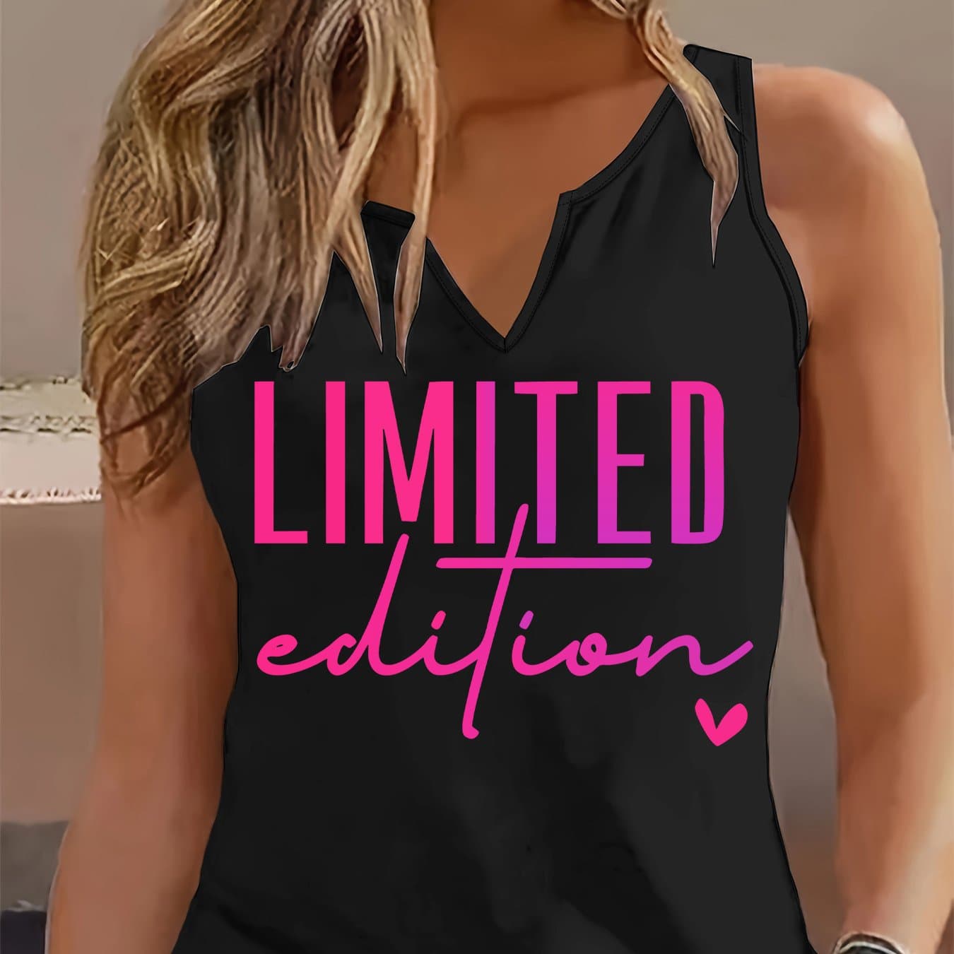 TEMU Graphic Print Tank Top, Sleeveless Casual Top For Summer And Spring, Women's Clothing thumbnail 2